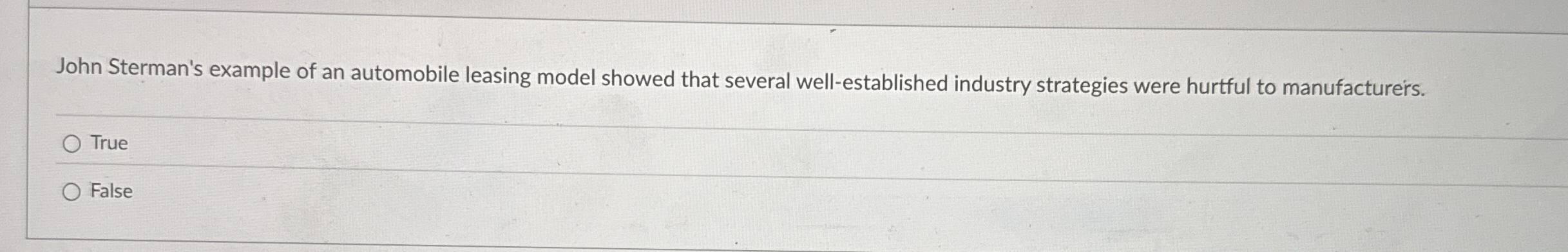 John Sterman's example of an automobile leasing