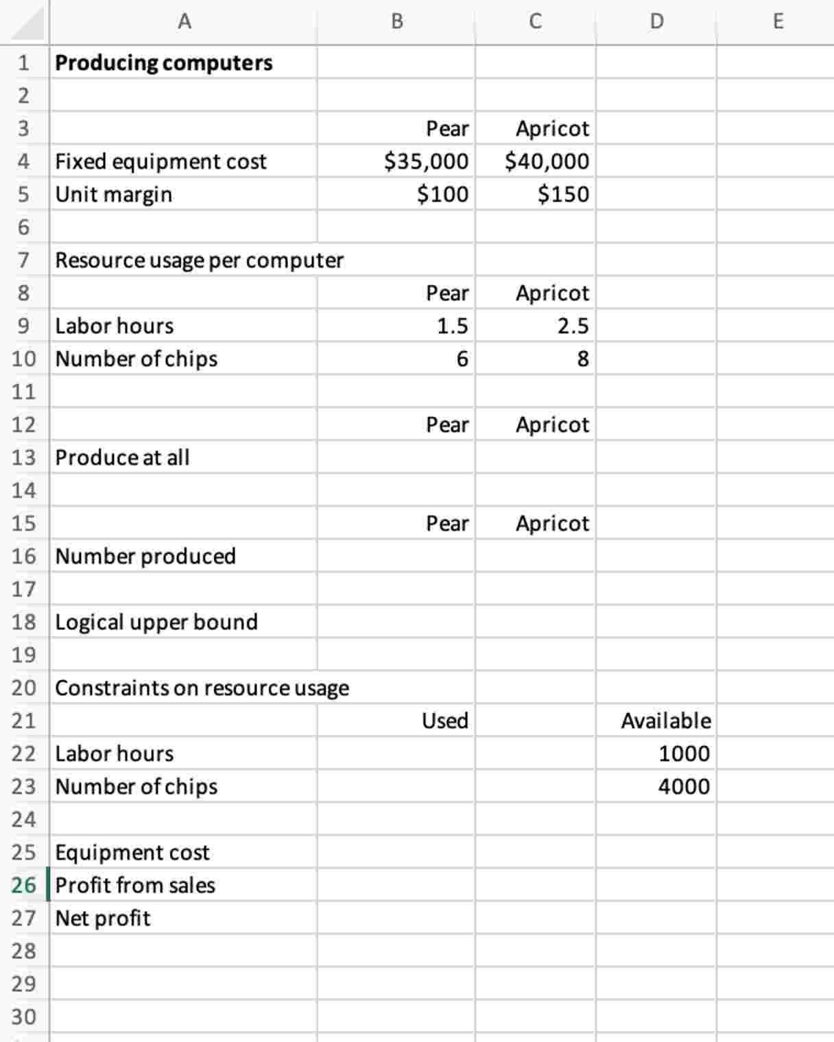 This needs to be completed in Excel Avion