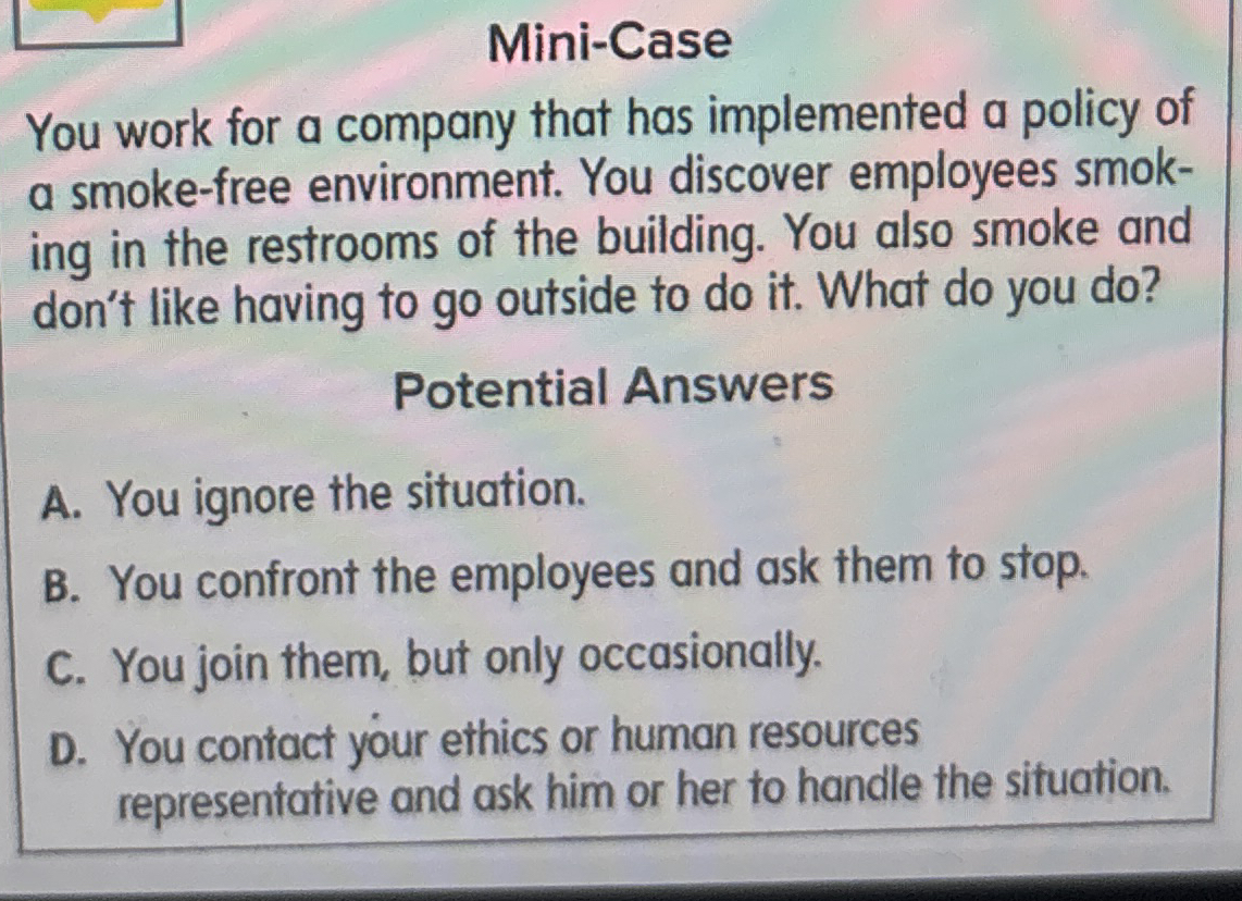 Mini - Case You work for a company that has