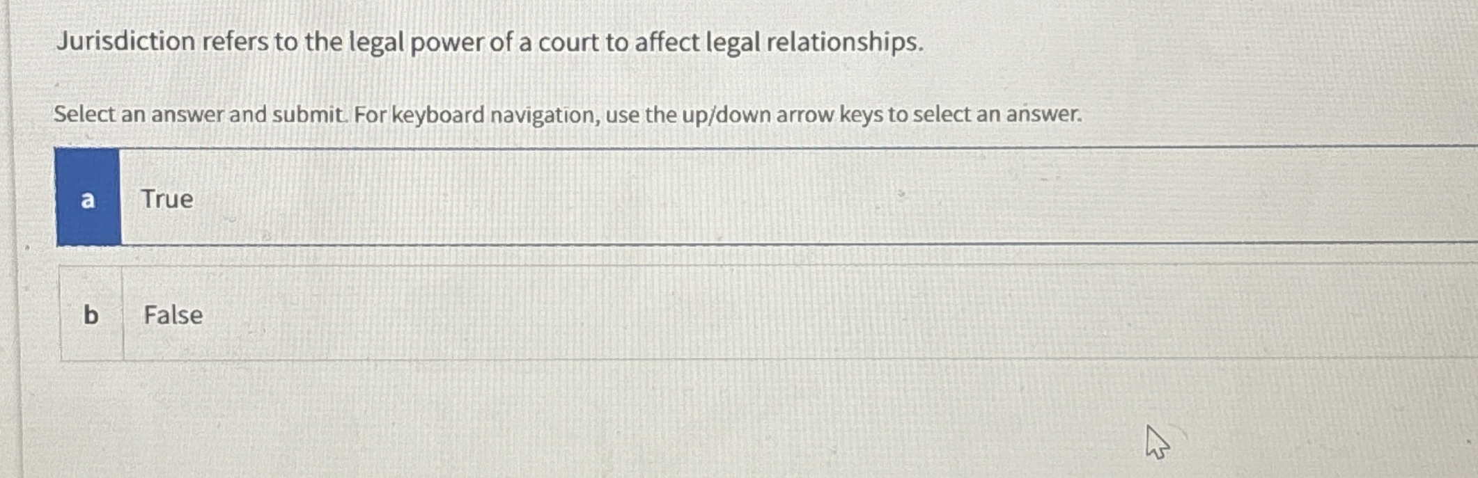 Jurisdiction refers to the legal power of a court