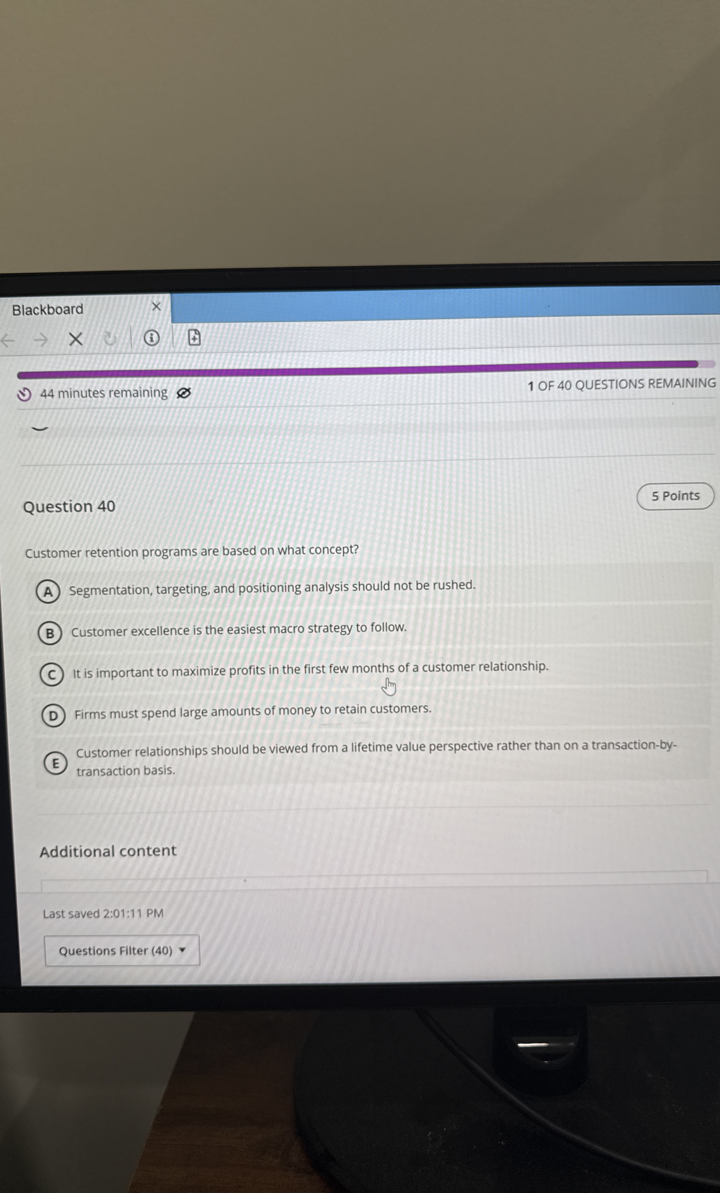 Blackboard 4 4 minutes remaining 1 OF 4 0
