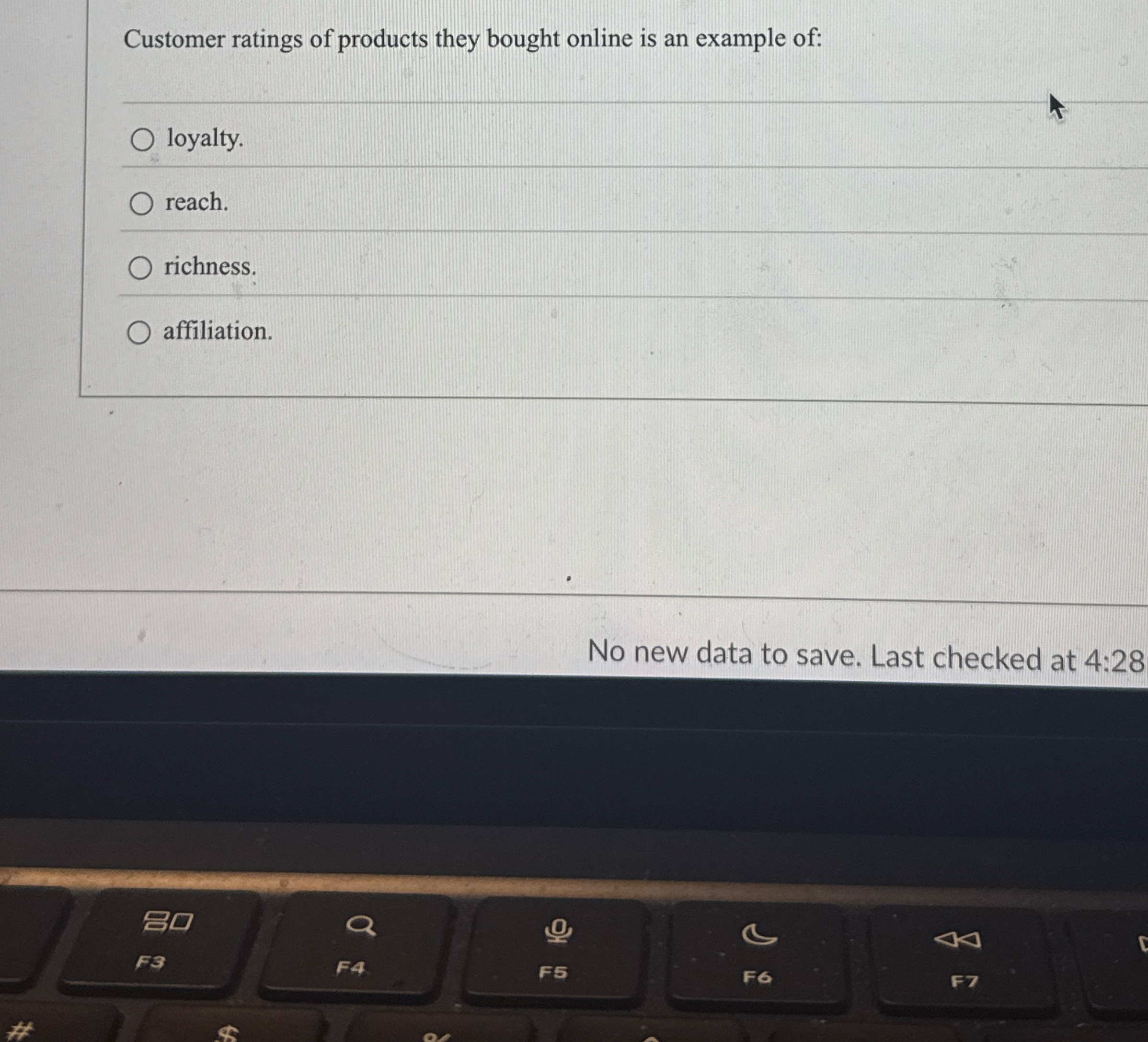 Customer ratings of products they bought online