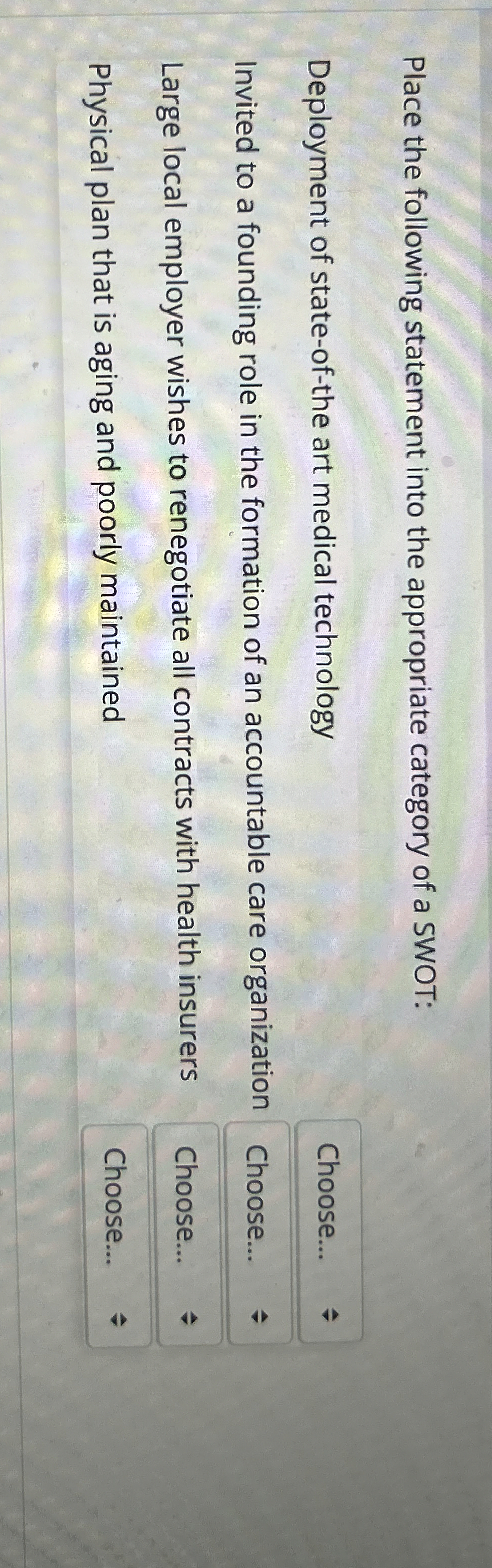 Place the following statement into the