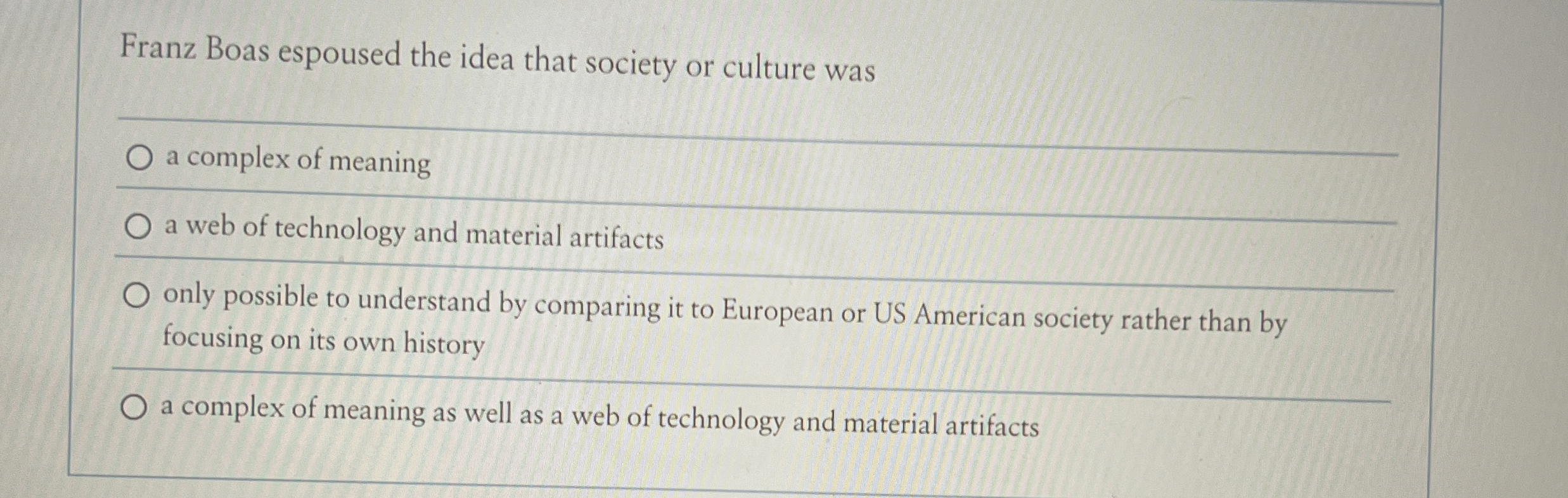 Franz Boas espoused the idea that society or