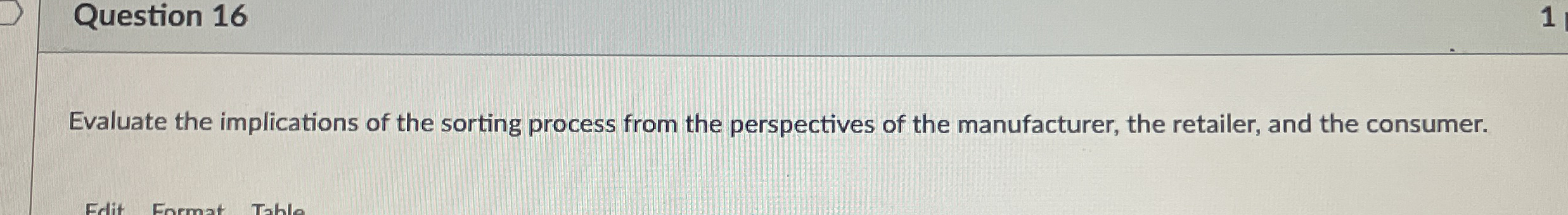 Question 1 6 Evaluate the implications of the