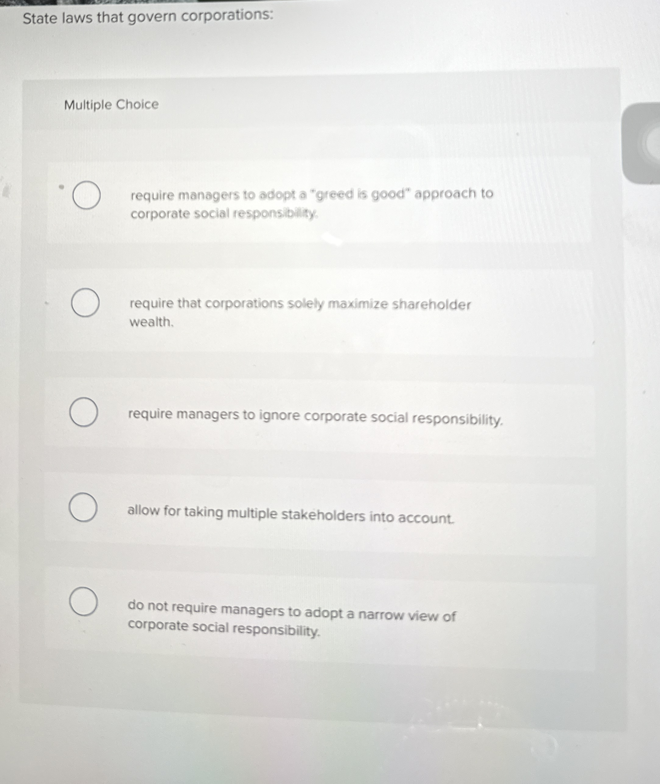 State laws that govern corporations: Multiple