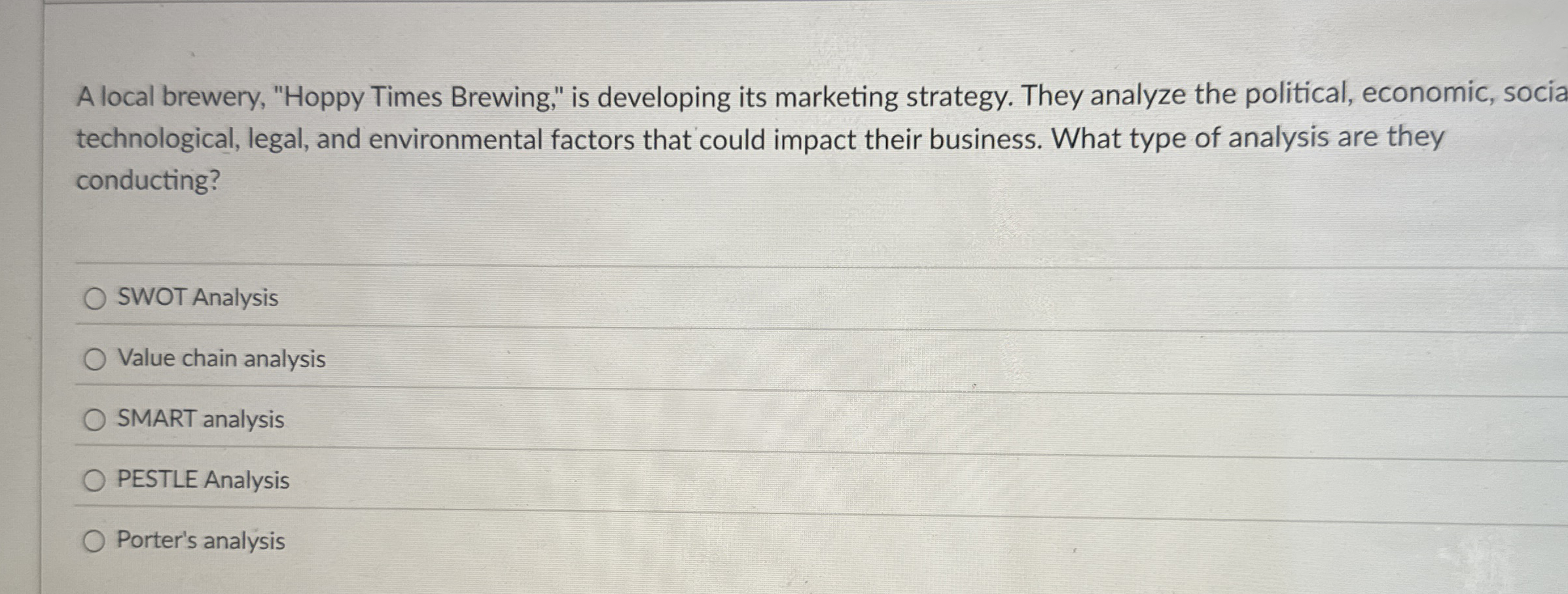 A local brewery, "Hoppy Times Brewing," is