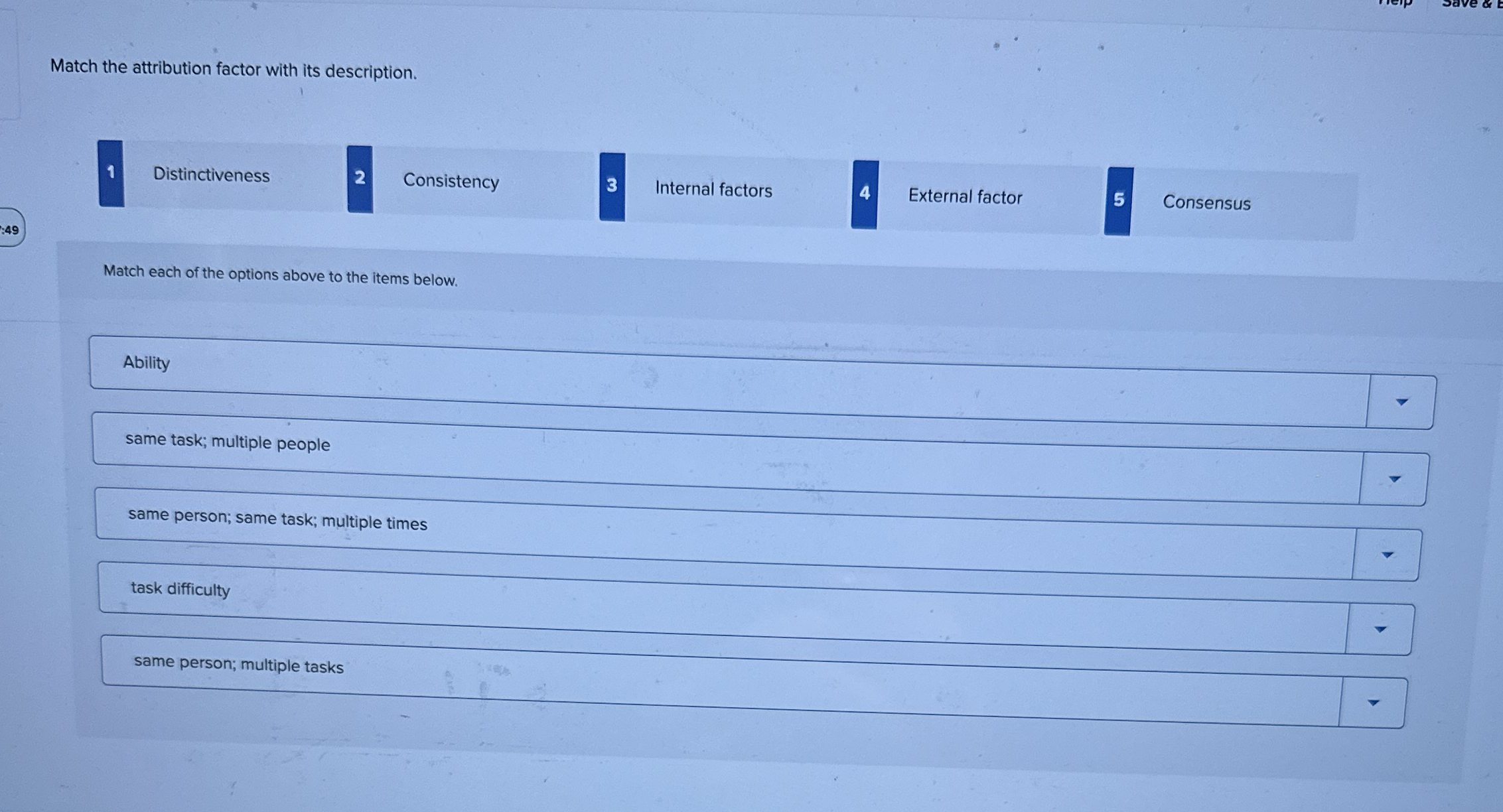 Match the attribution factor with its