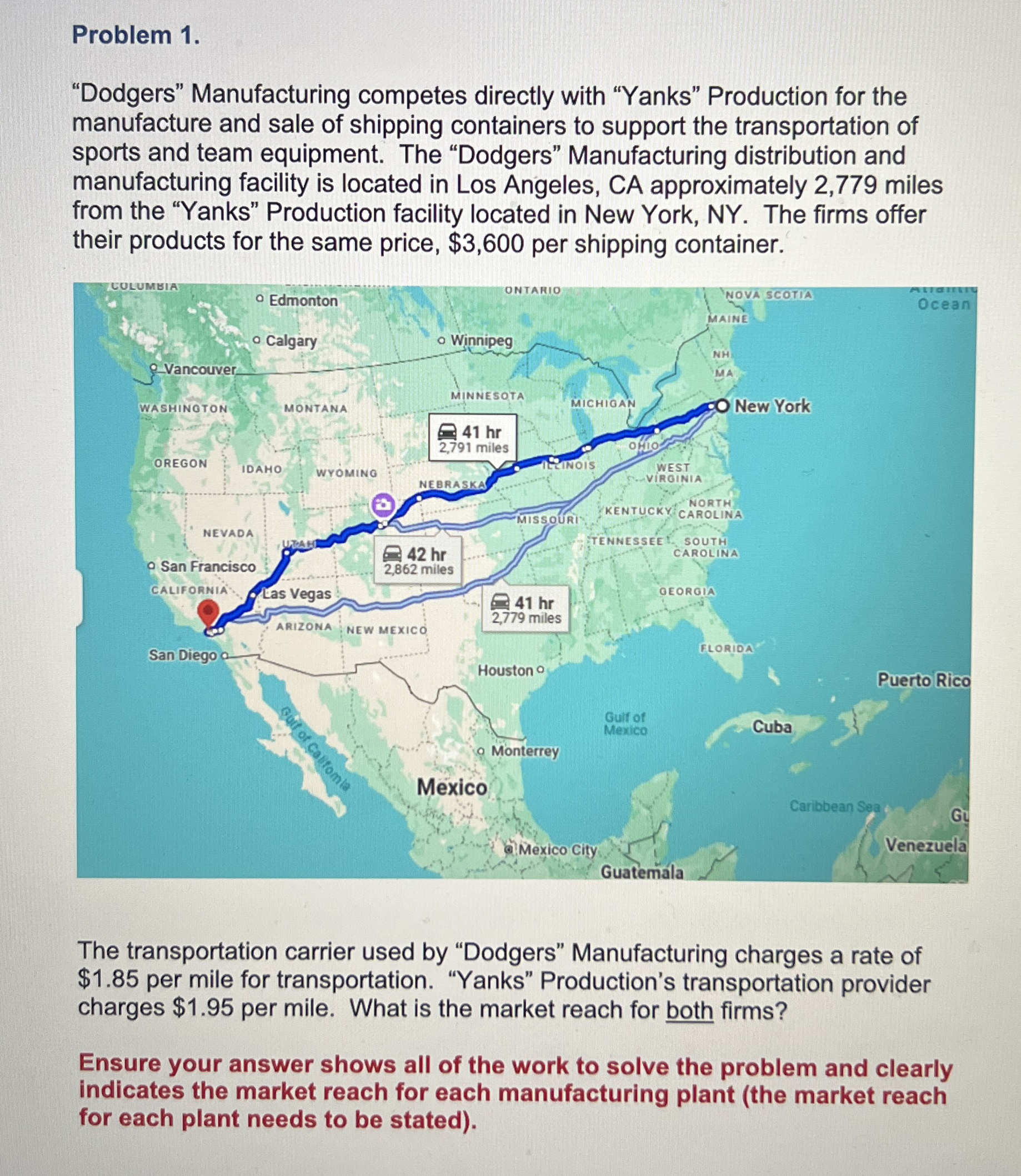 Problem 1 . "Dodgers" Manufacturing competes