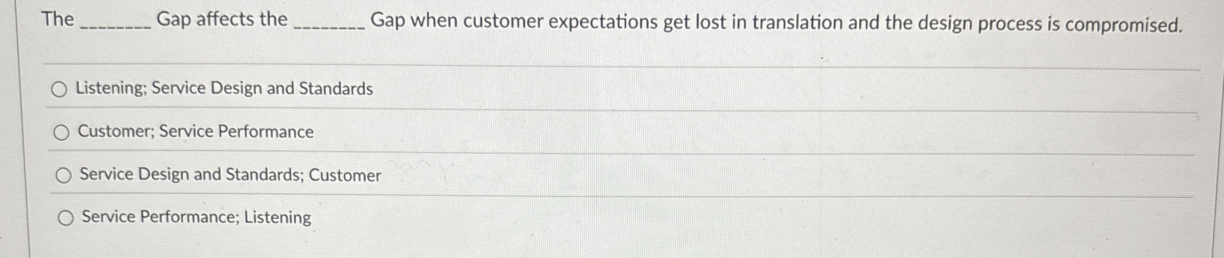 The Gap affects the Gap when customer