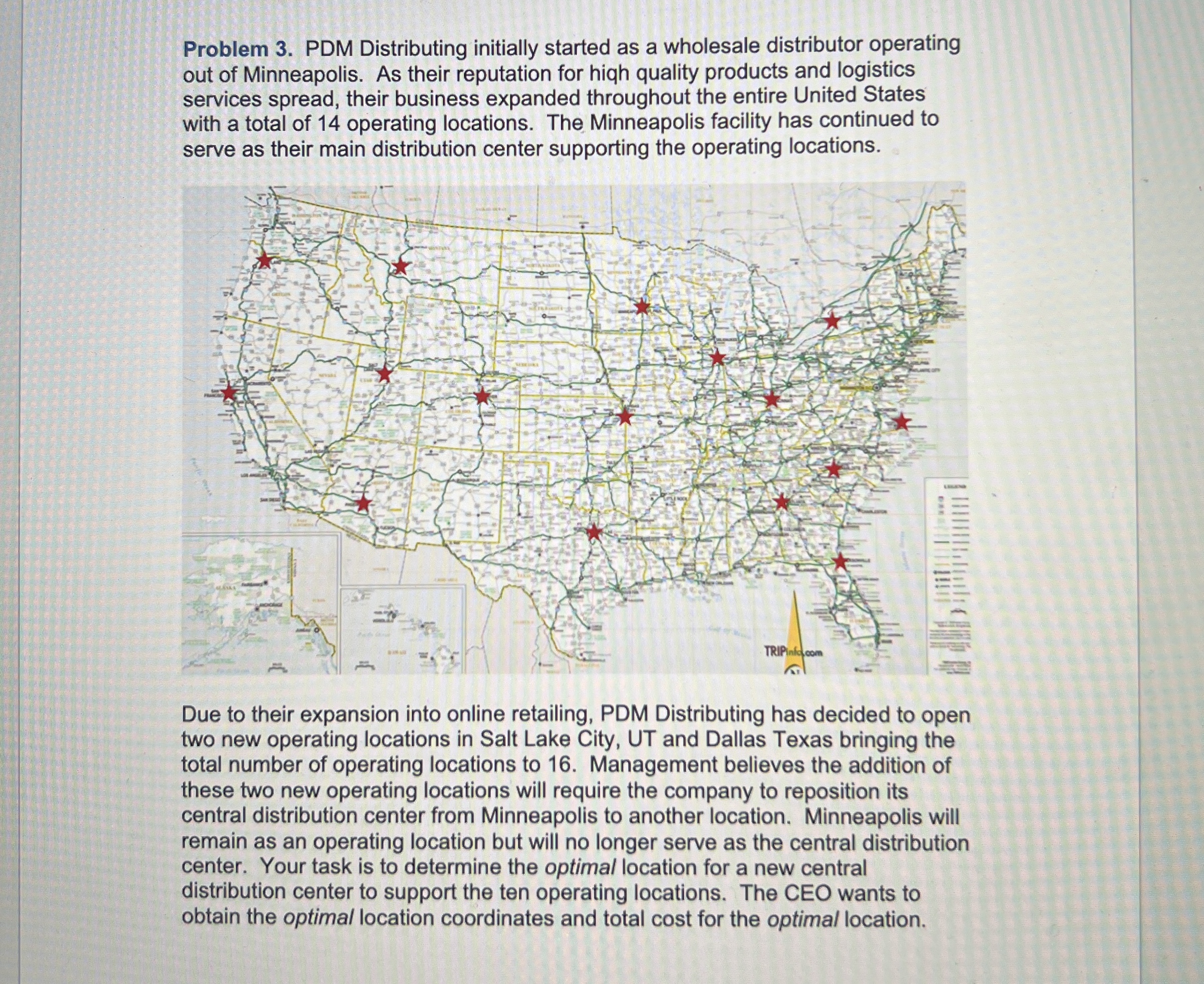 Problem 3 . PDM Distributing initially started as