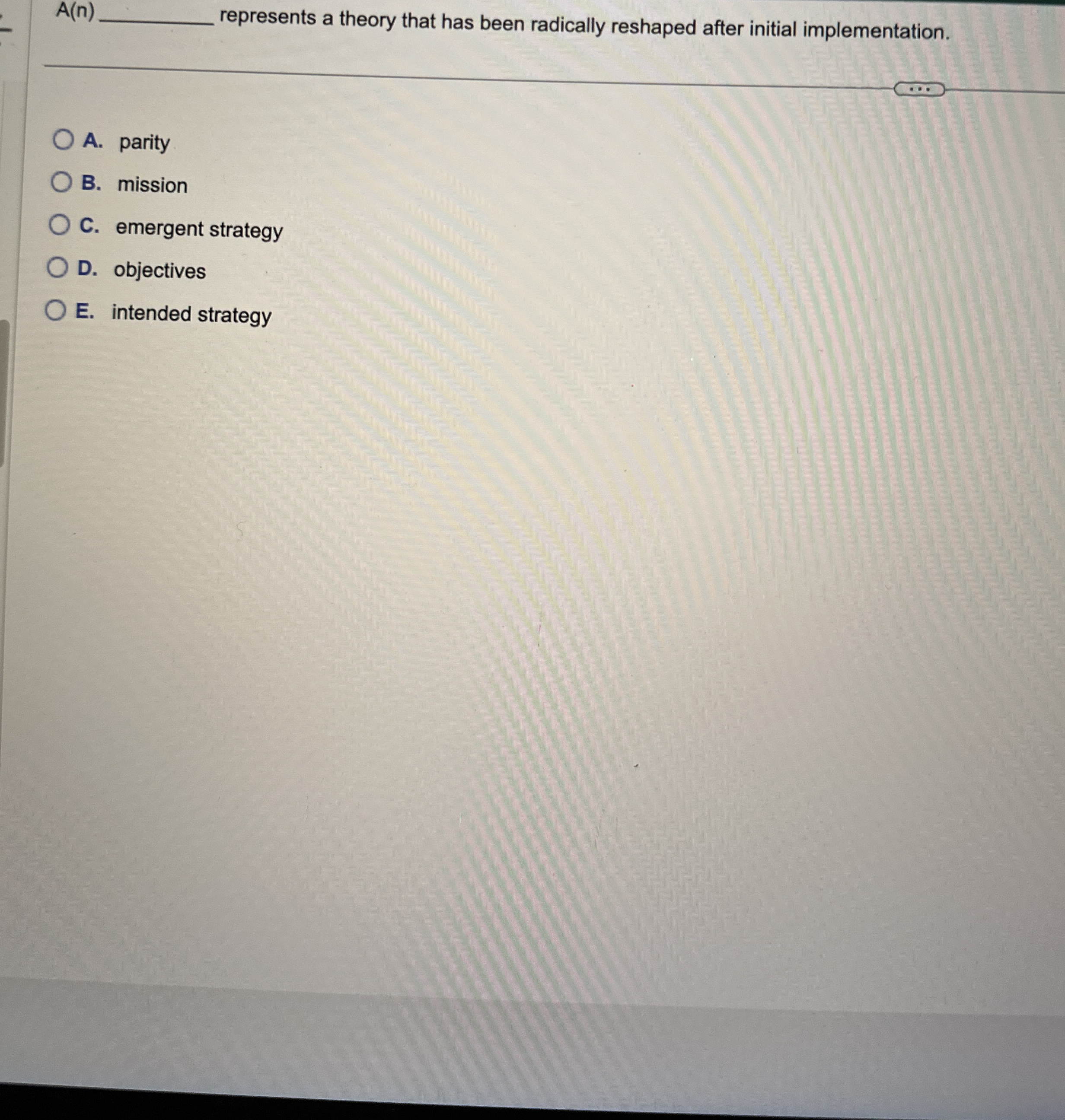 A ( n ) represents a theory that has been