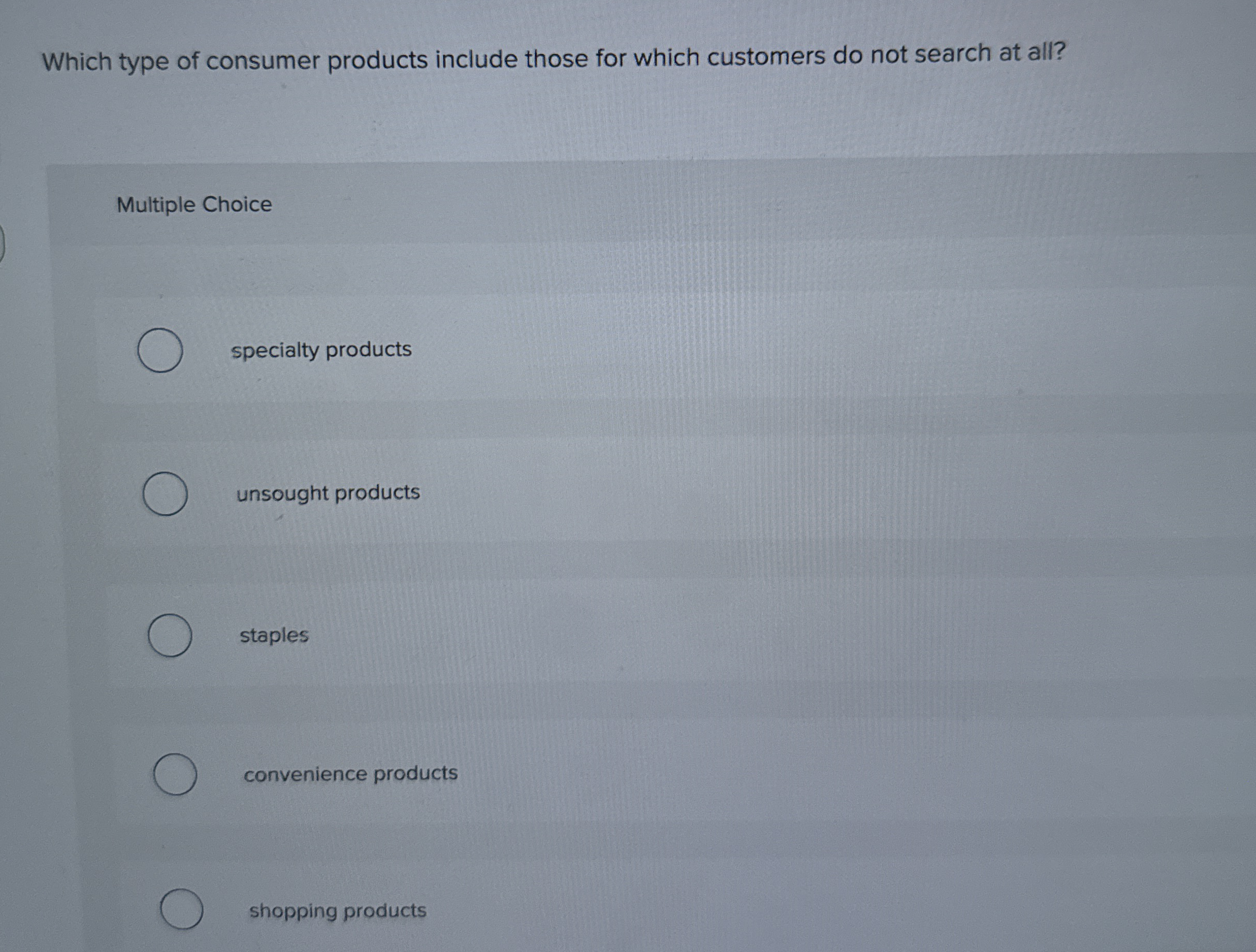 Which type of consumer products include those for