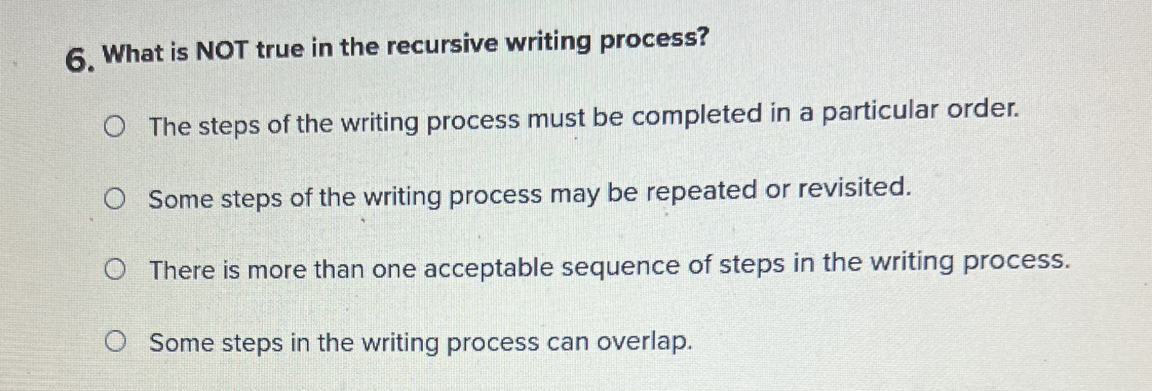 What is NOT true in the recursive writing