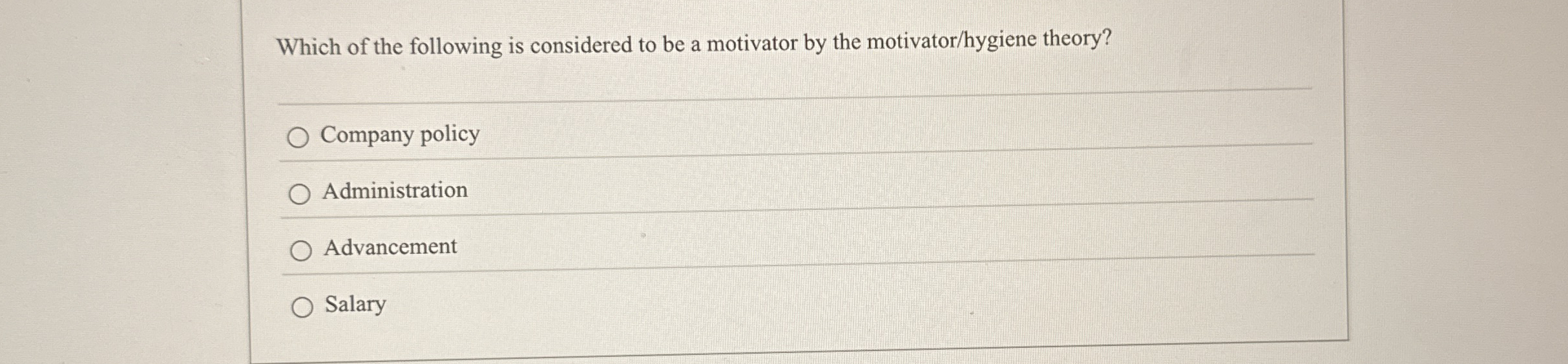 Which of the following is considered to be a