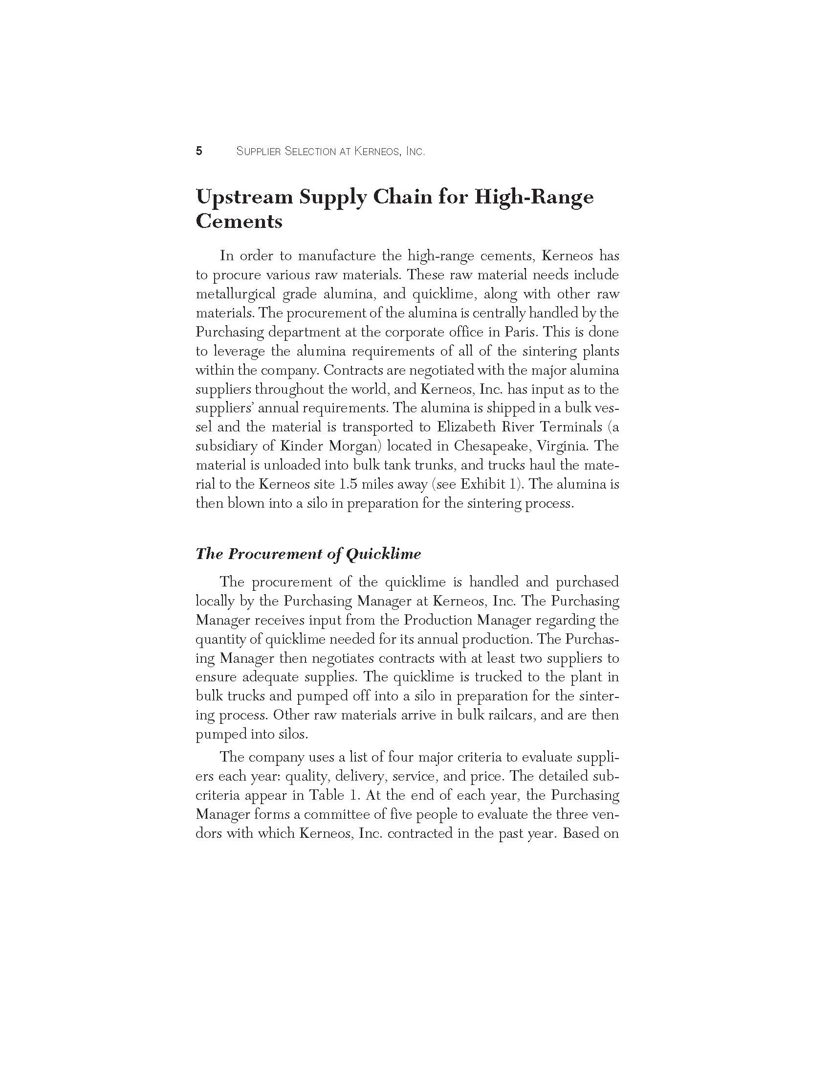 Upstream Supply Chain for High - Range Cements In