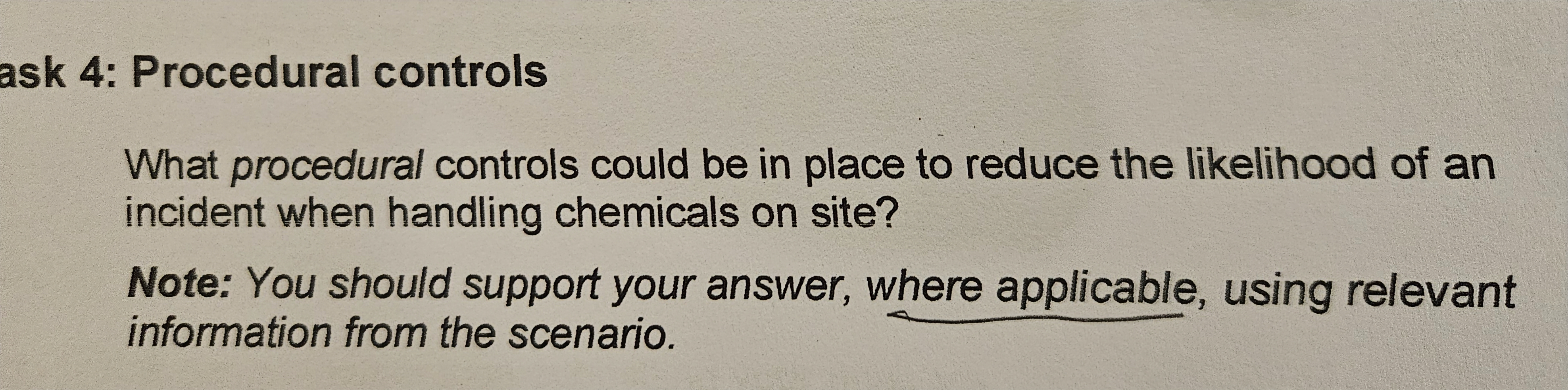 ask 4 : Procedural controls What procedural