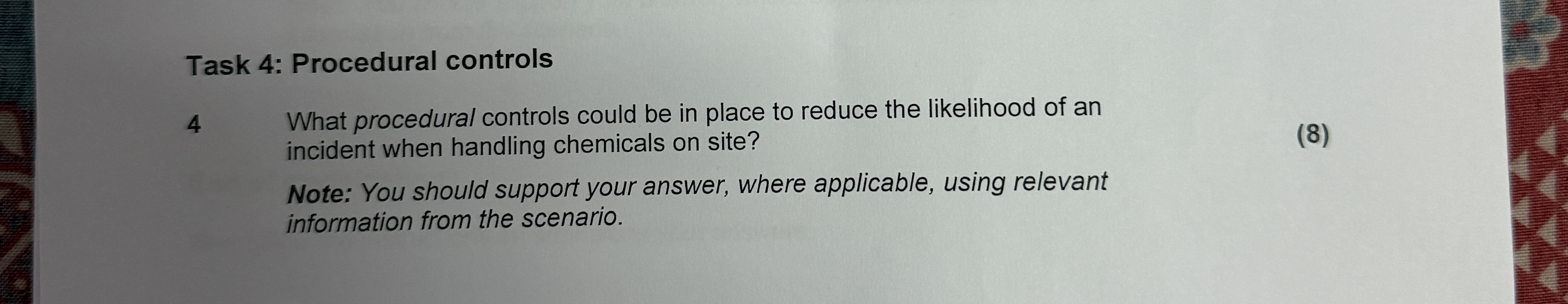 Task 4 : Procedural controls 4 What procedural