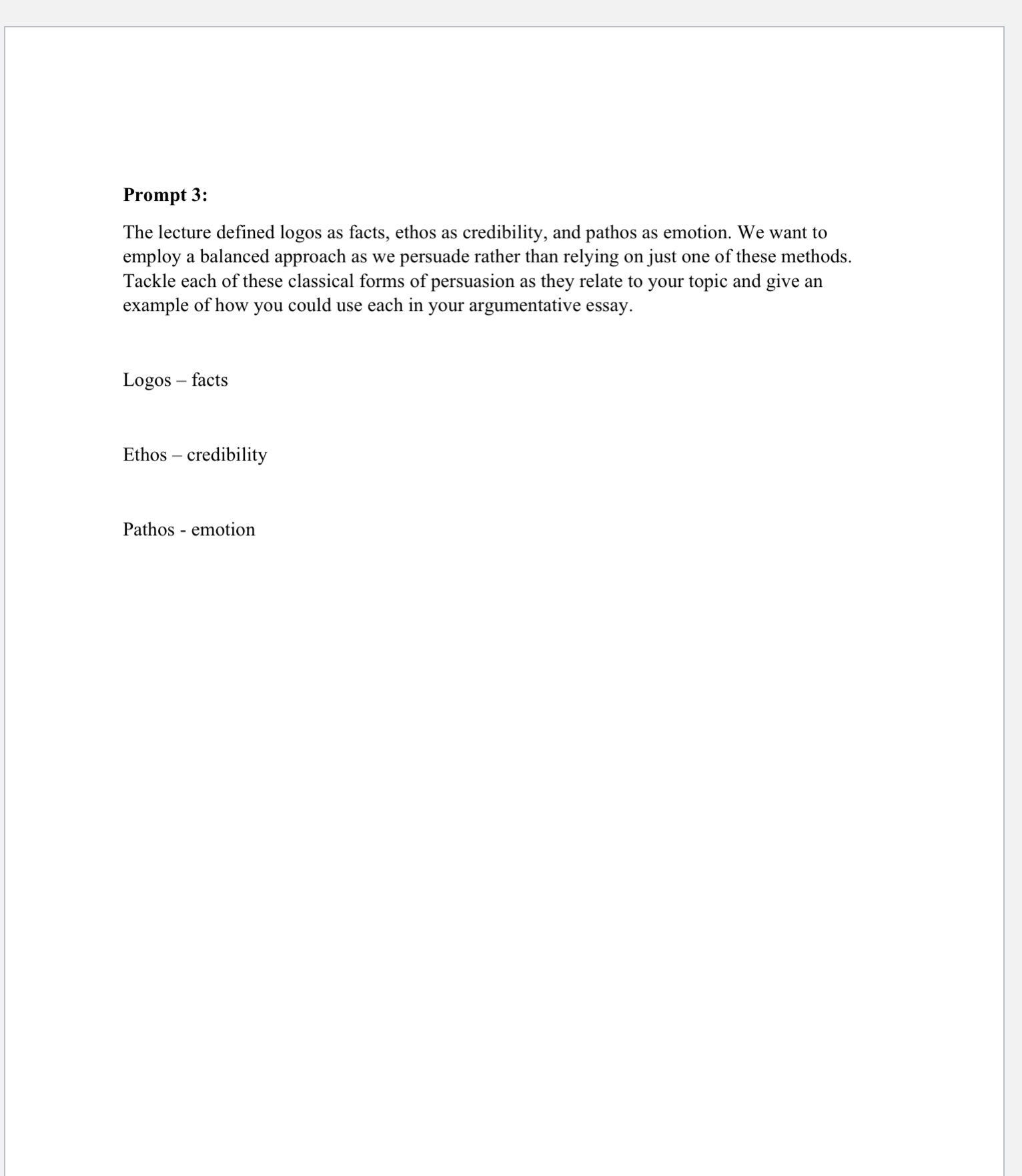 Week 6 Guided Freewriting for the Argumentative