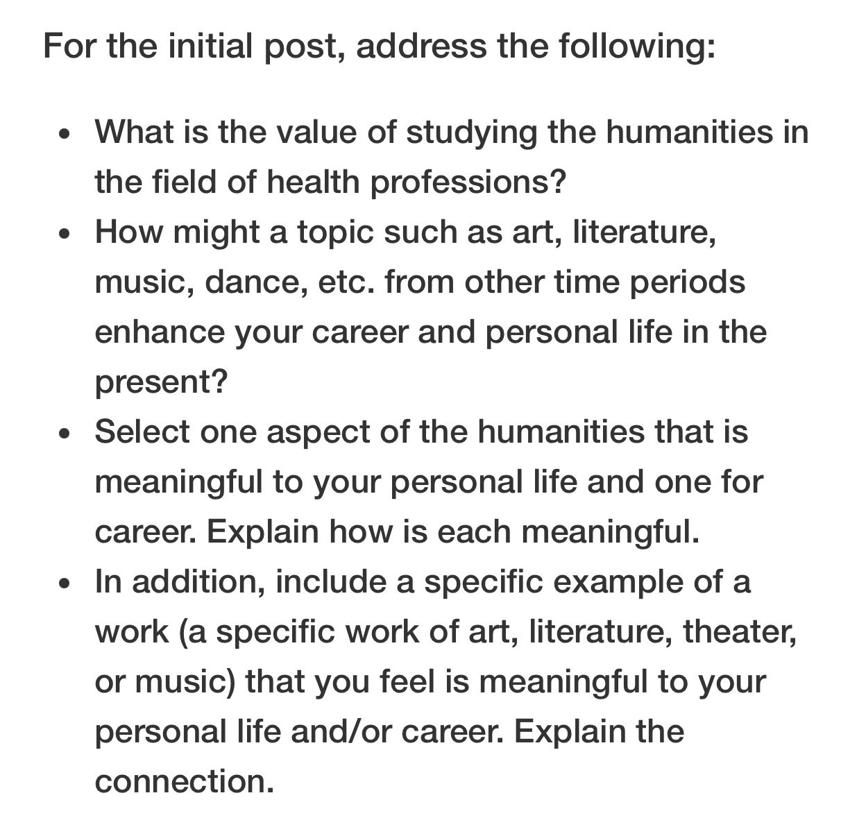 For the initial post, address the following: What