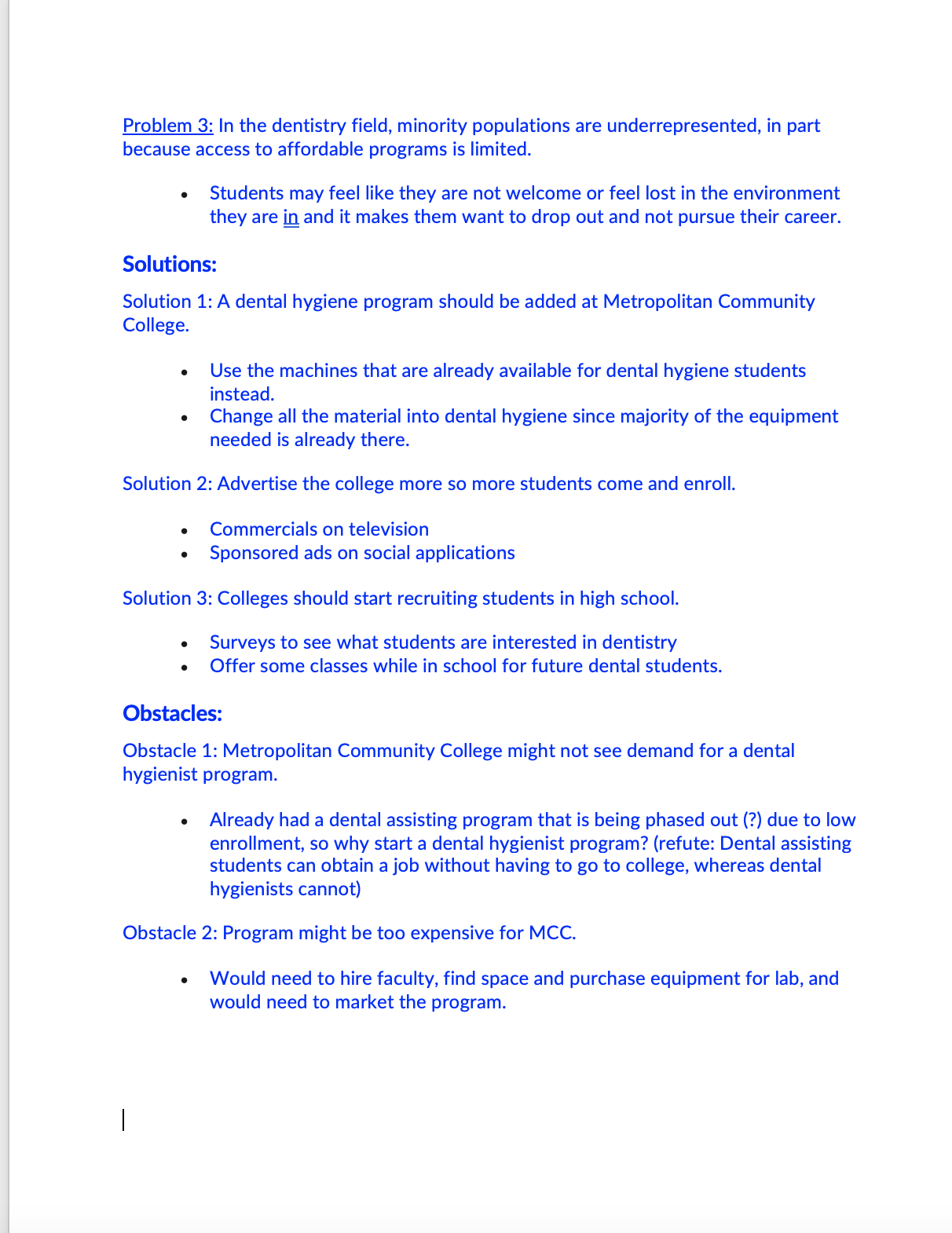 For this assignment, writ e a preliminary thesis