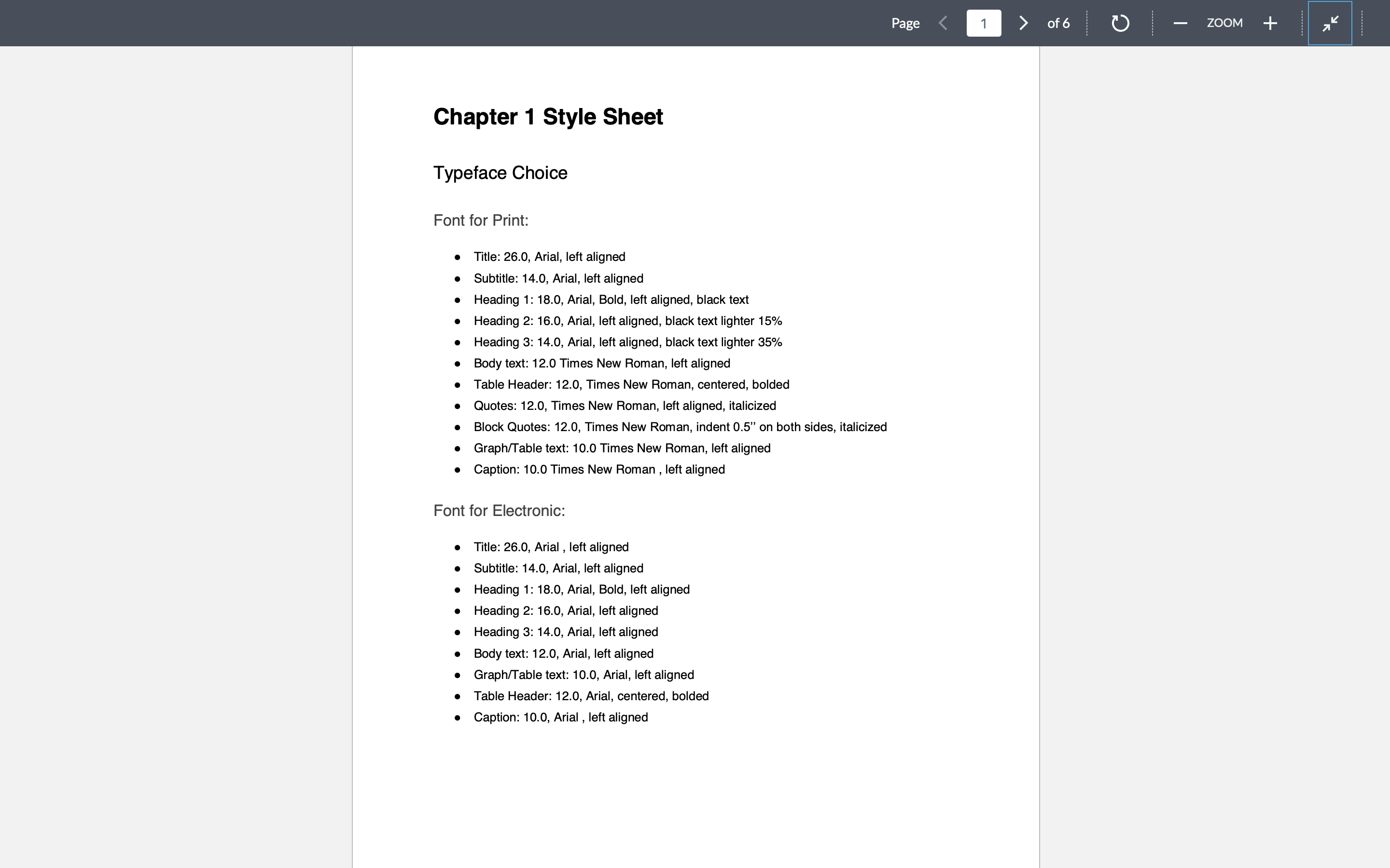 make a draft of group's style sheet. it will be