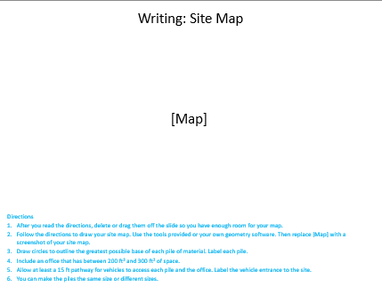 Writing: Site Map [Map] Directions 1. After you