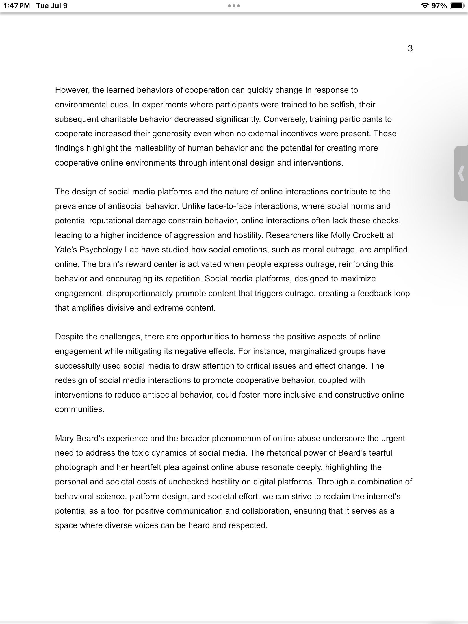 HI! This is my own first draft essay. Please