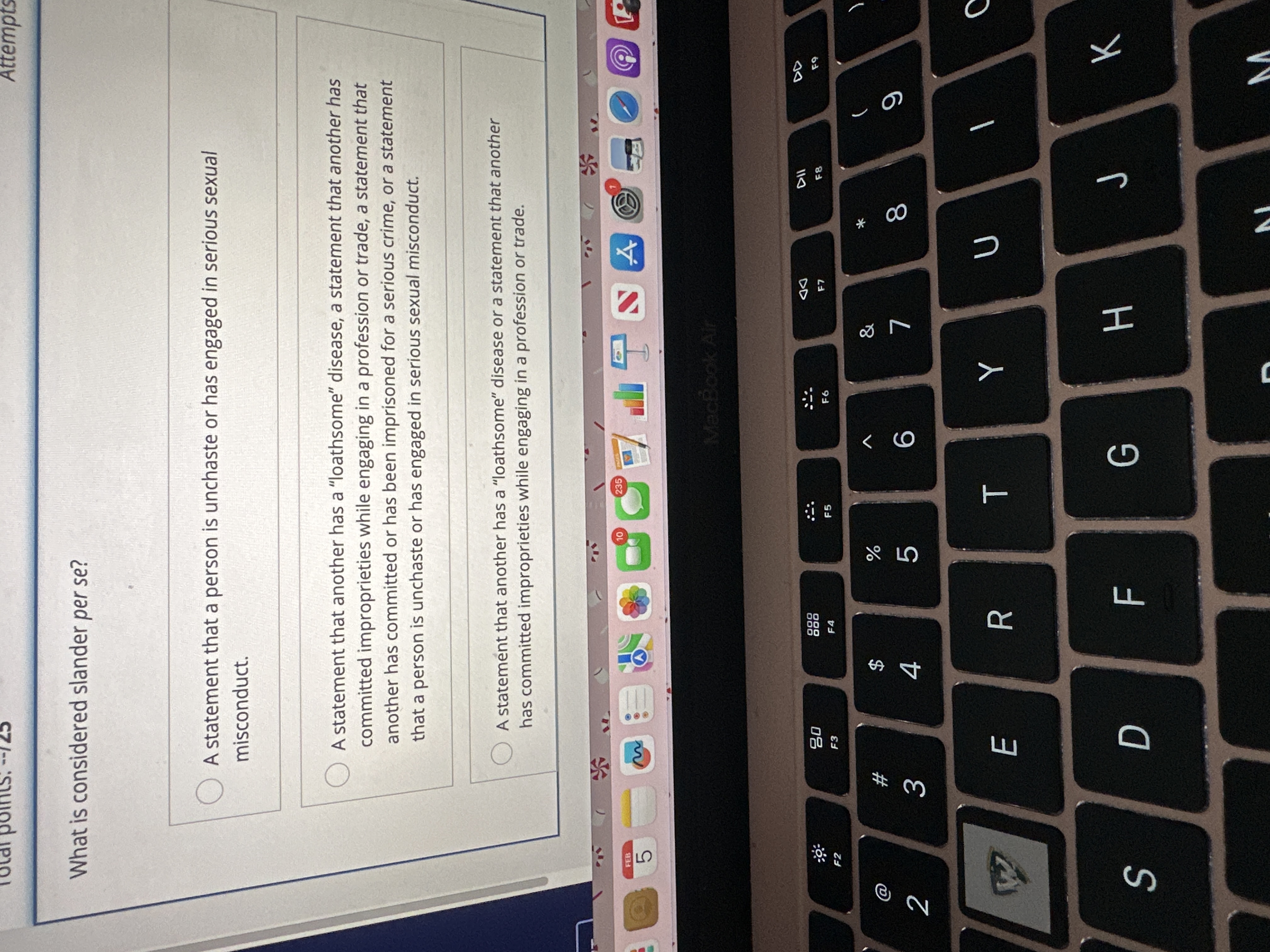 What is considered slander per se ? A statement