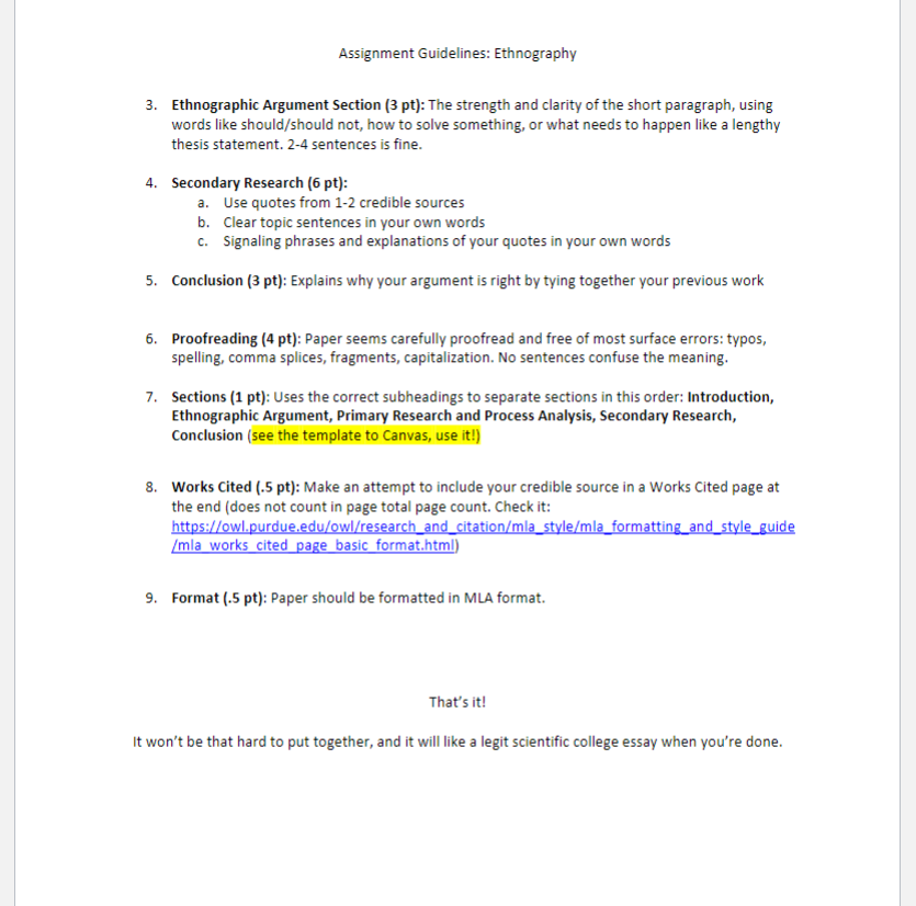 Argumentative Essay Final Draft Assignment