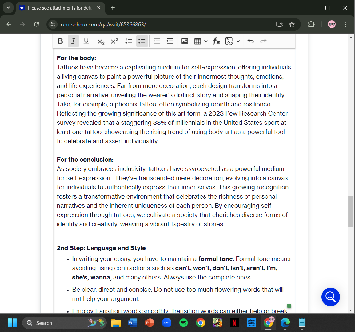 Instructions: Compose an argumentative essay
