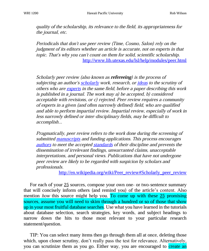 WRI 1200 Hawaii Pacific University Eob Wilson