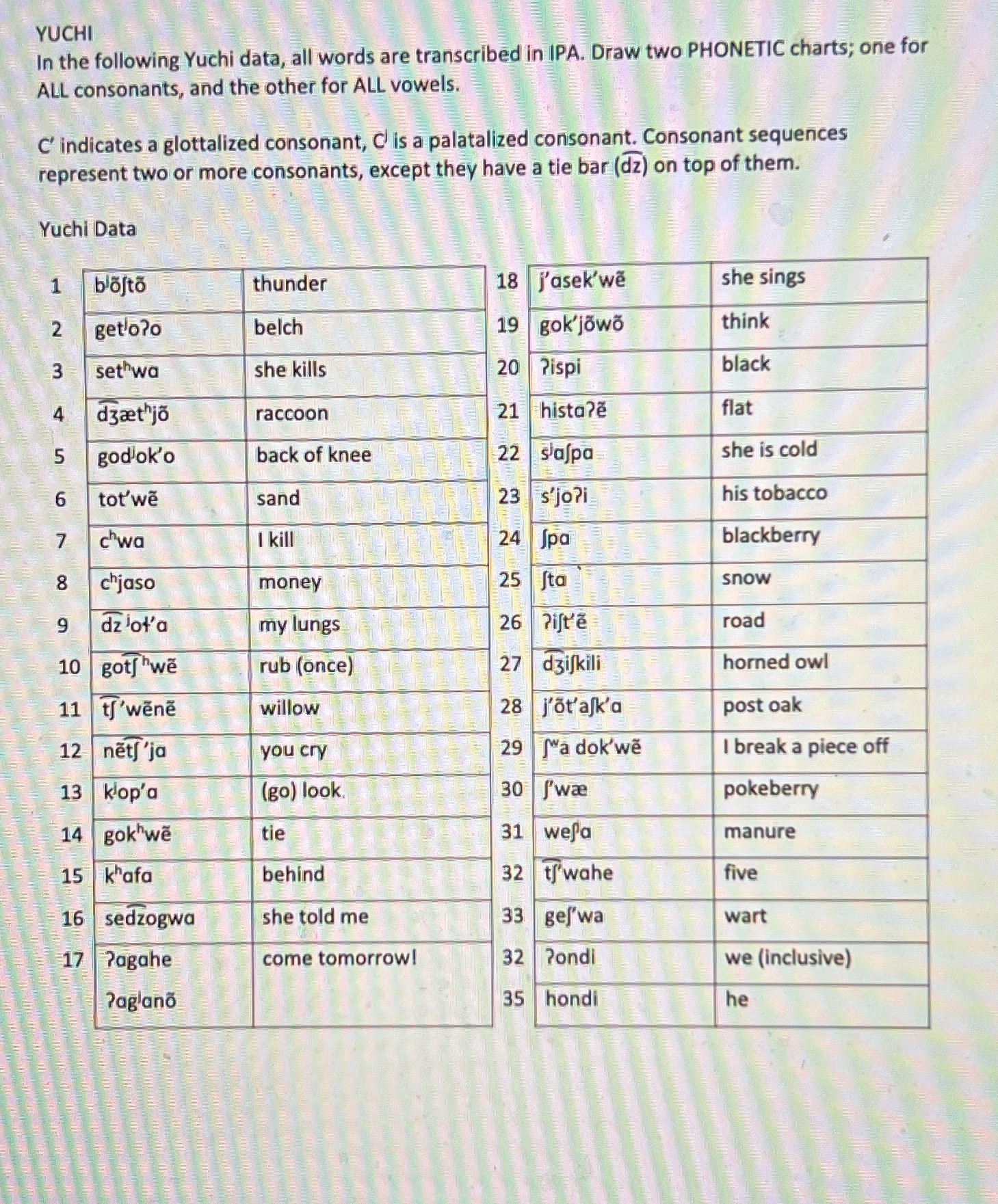 Phonology- linguistics use ipa chart YUCHI In the