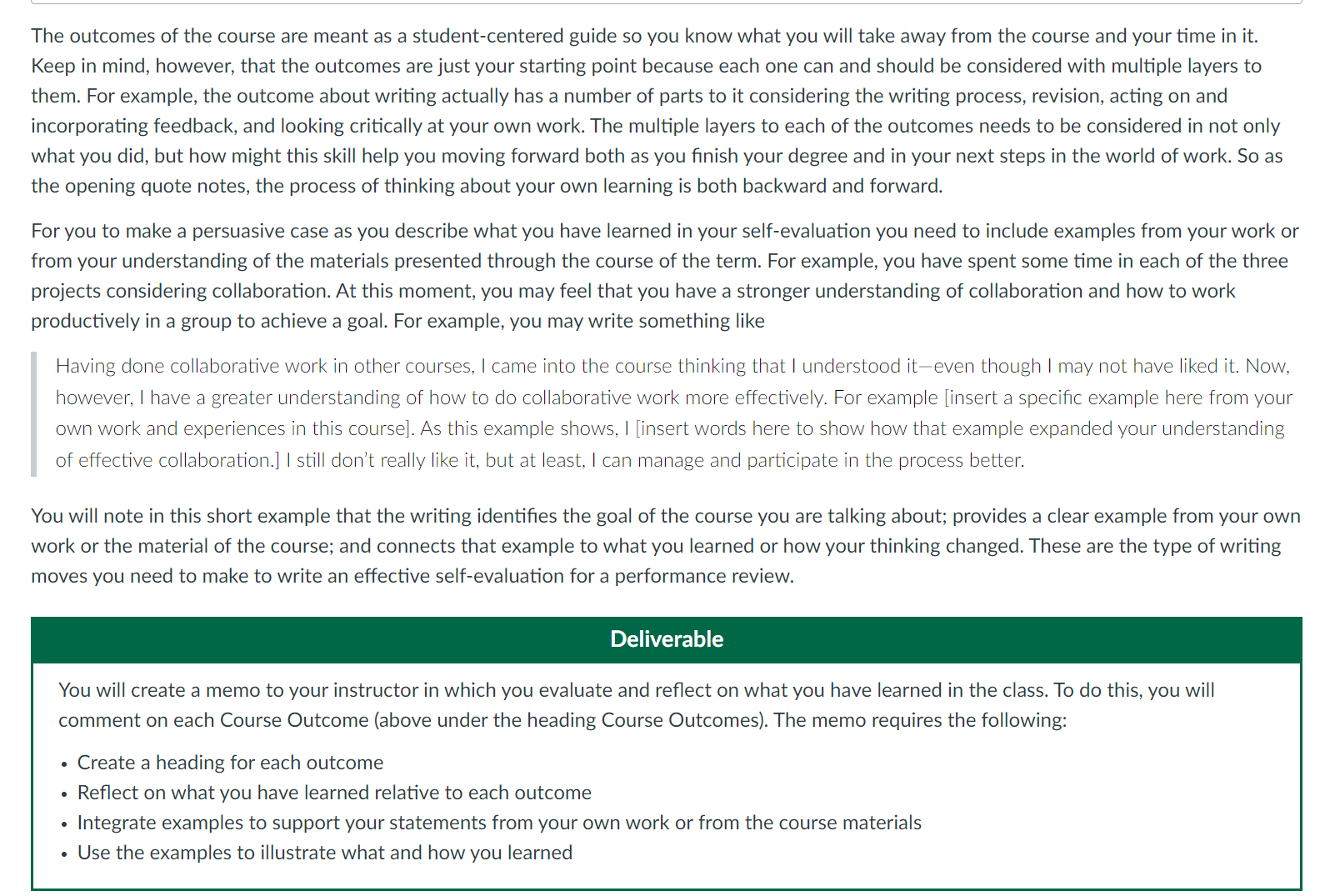 I need to write how my technical writing course