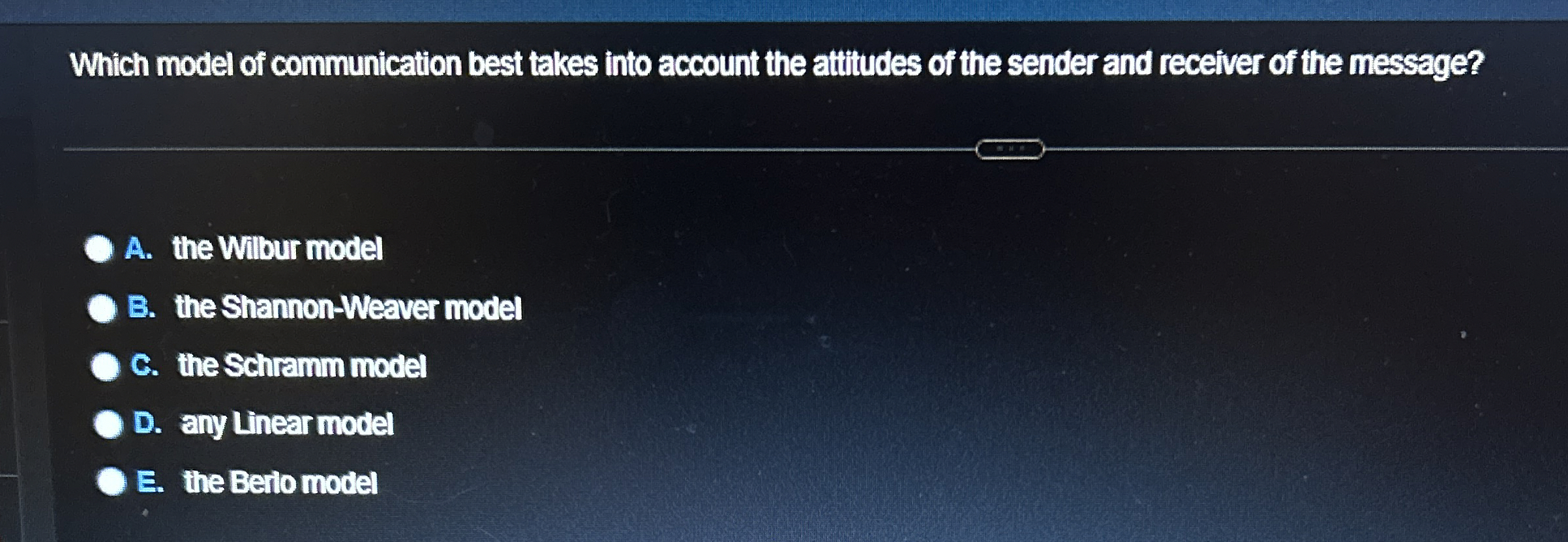 Which model of communication best takes into