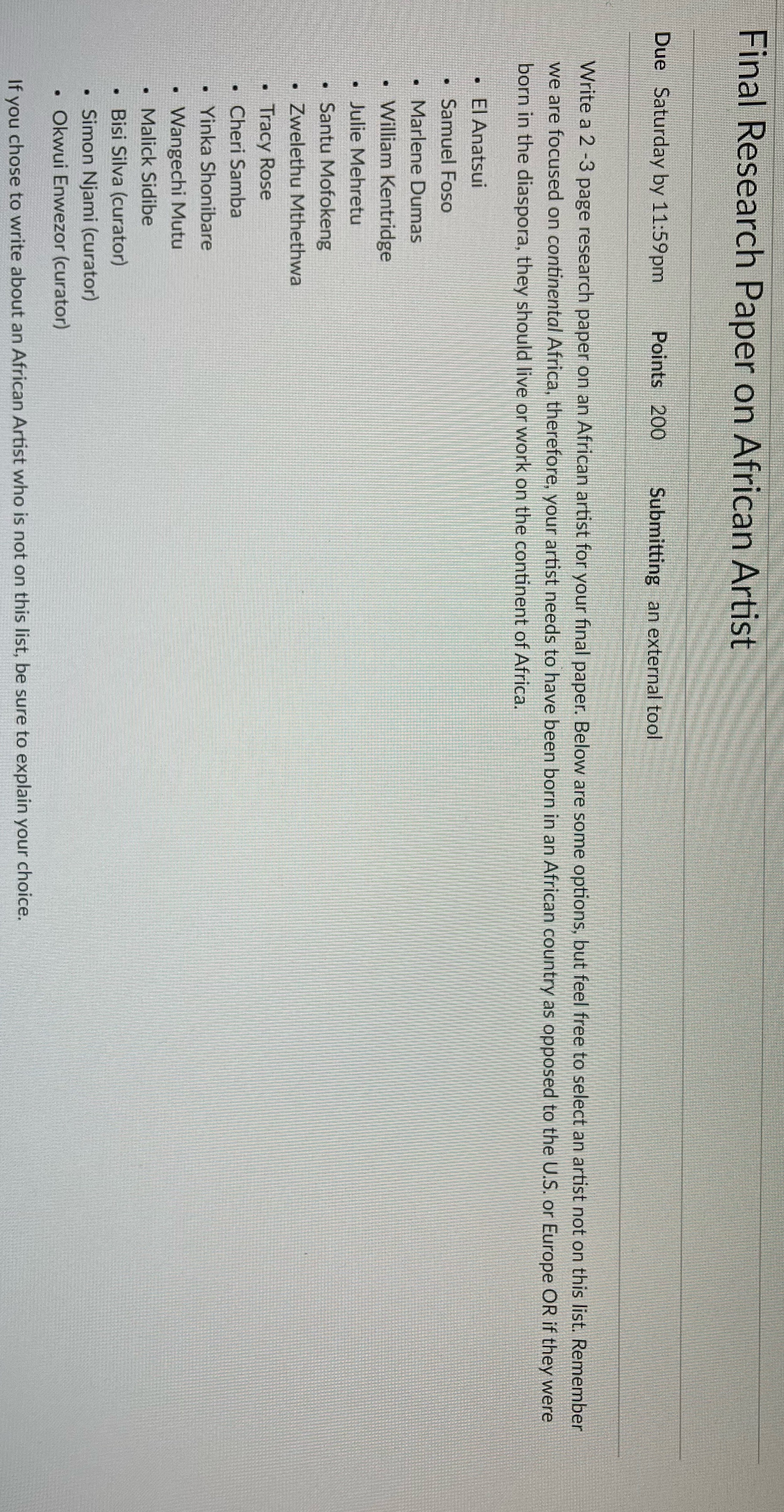 Make sure to include references Final Research