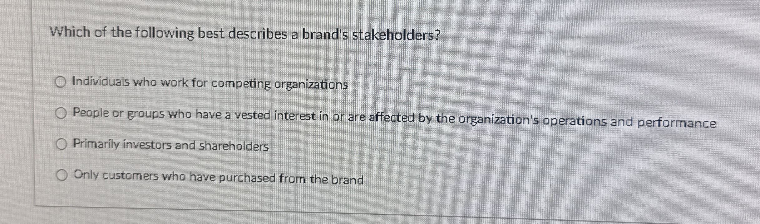 Which of the following best describes a brand's