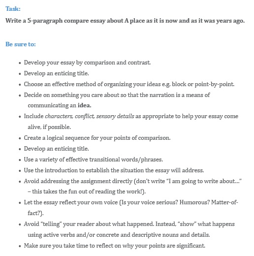 Task: Write a 5-paragraph compare essay about A