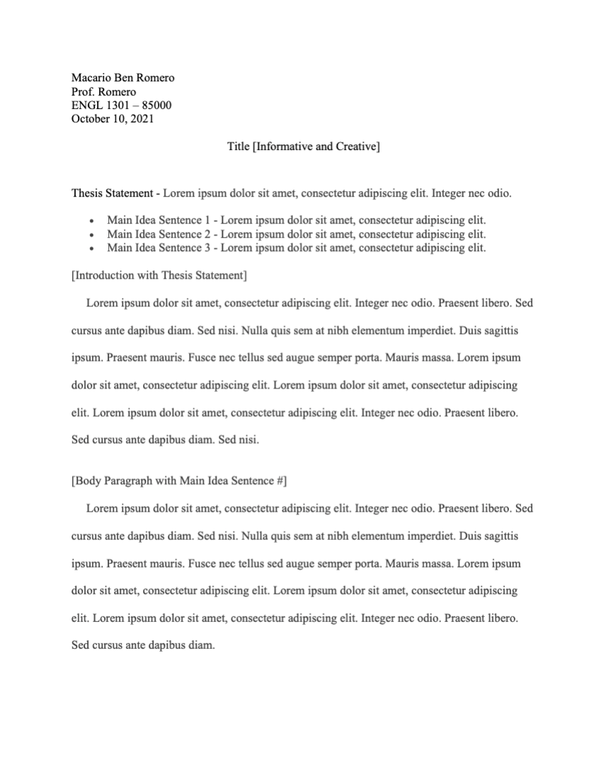 For this exercise, you complete and submit a