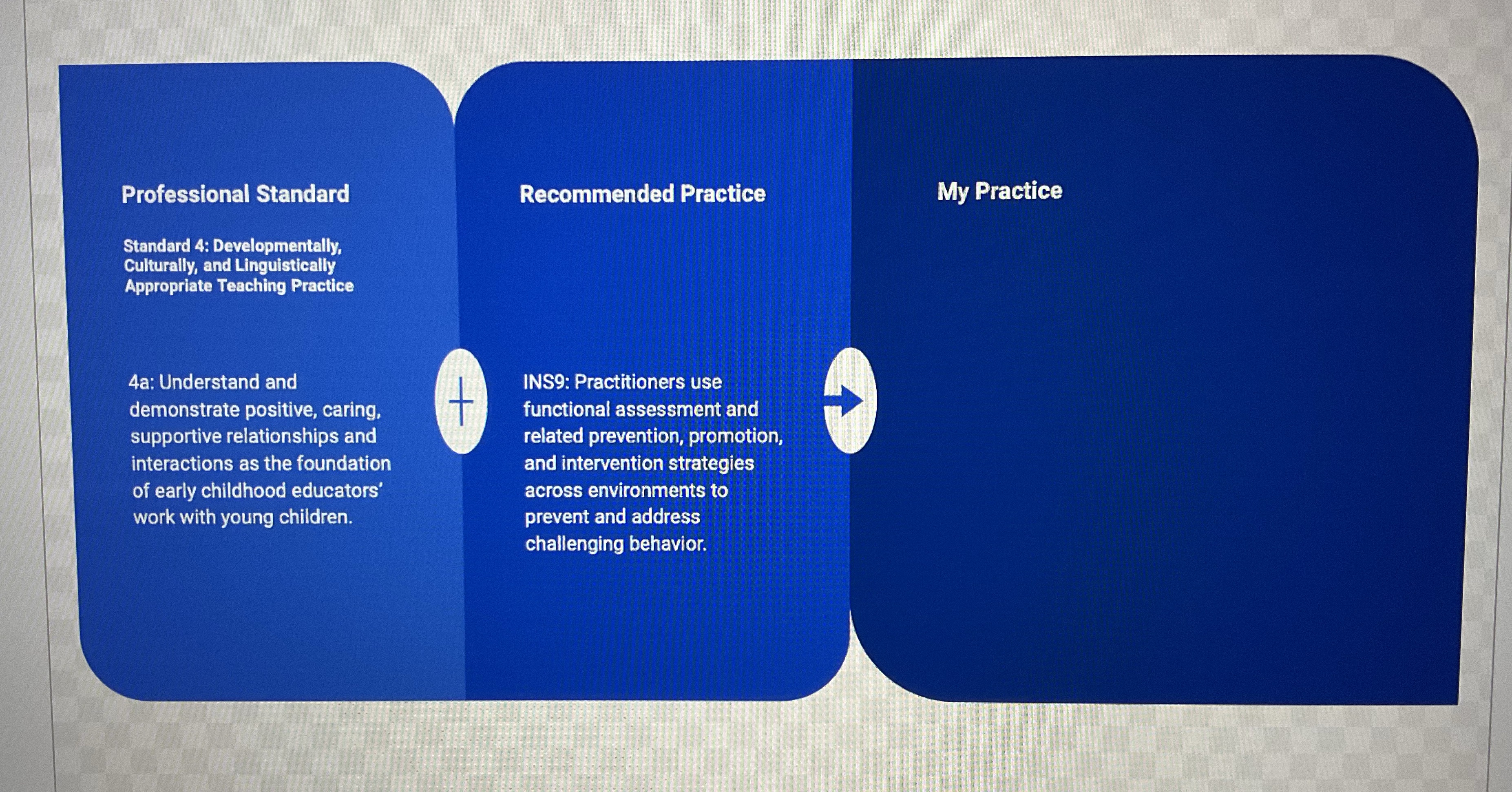 given the professional standards and recommended