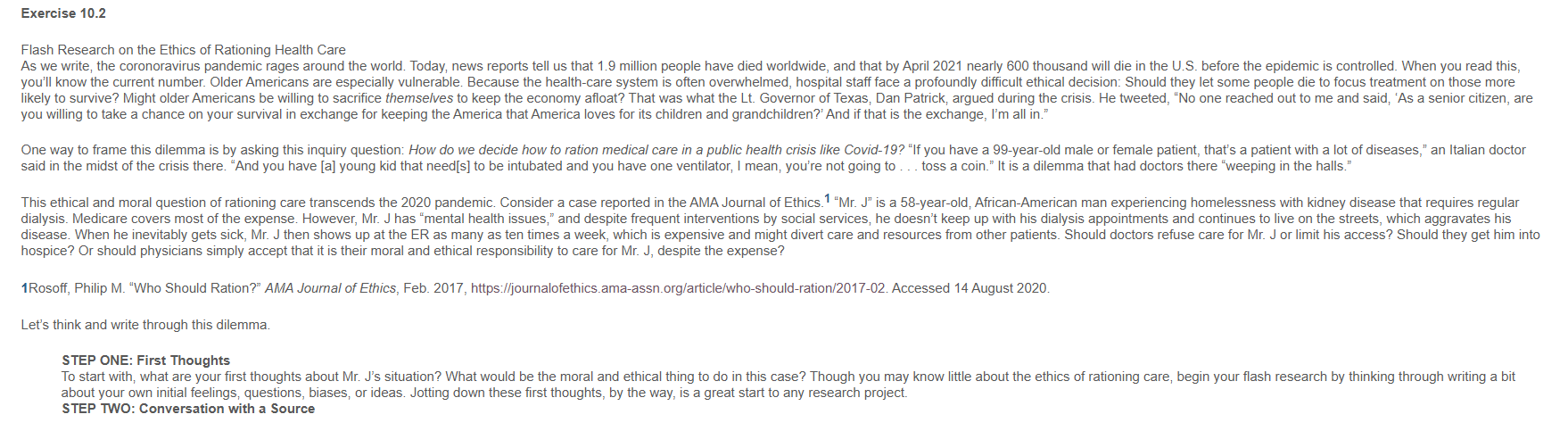 For the writing journal assignment this week. you