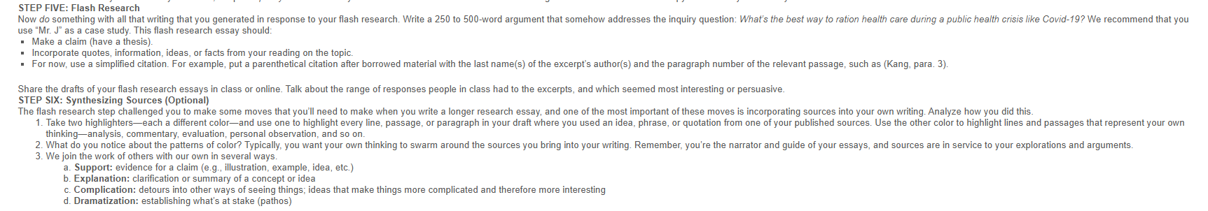 For the writing journal assignment this week. you