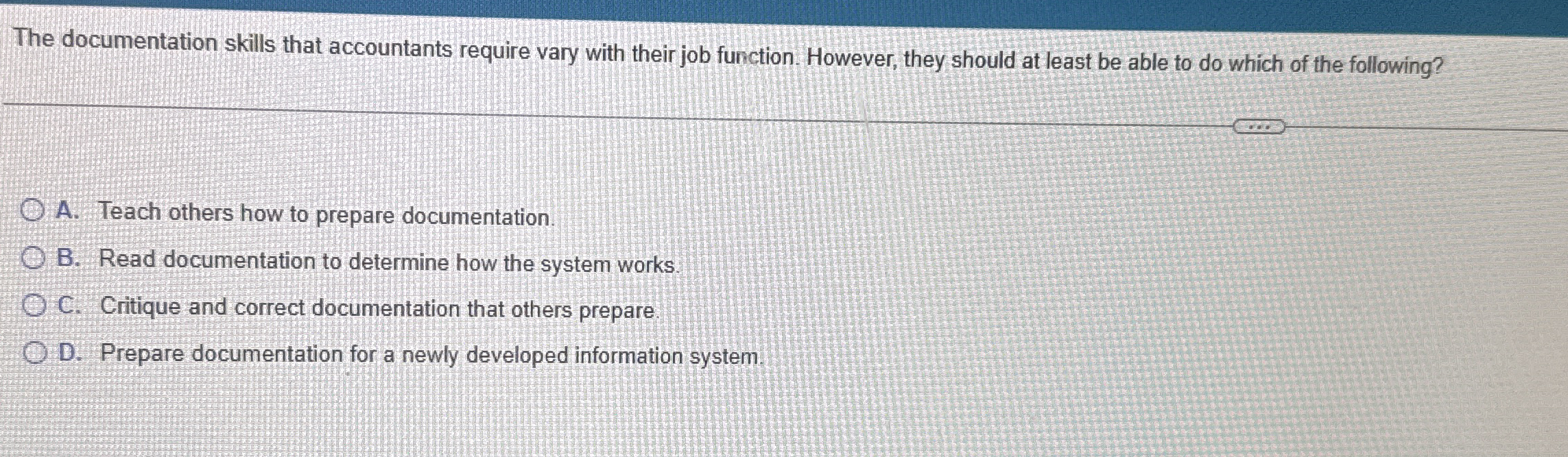 The documentation skills that accountants require