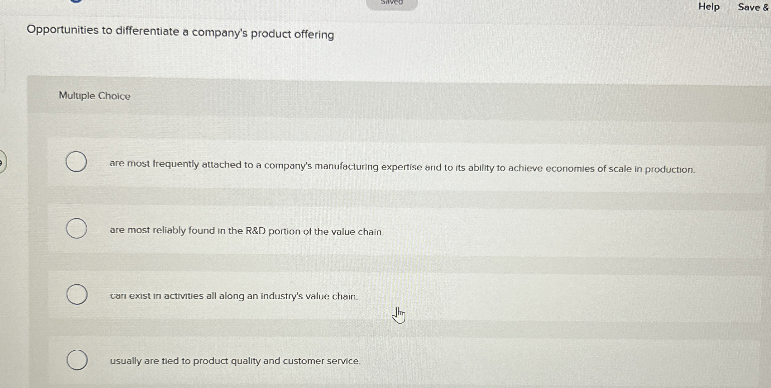 Help Save & Opportunities to differentiate a