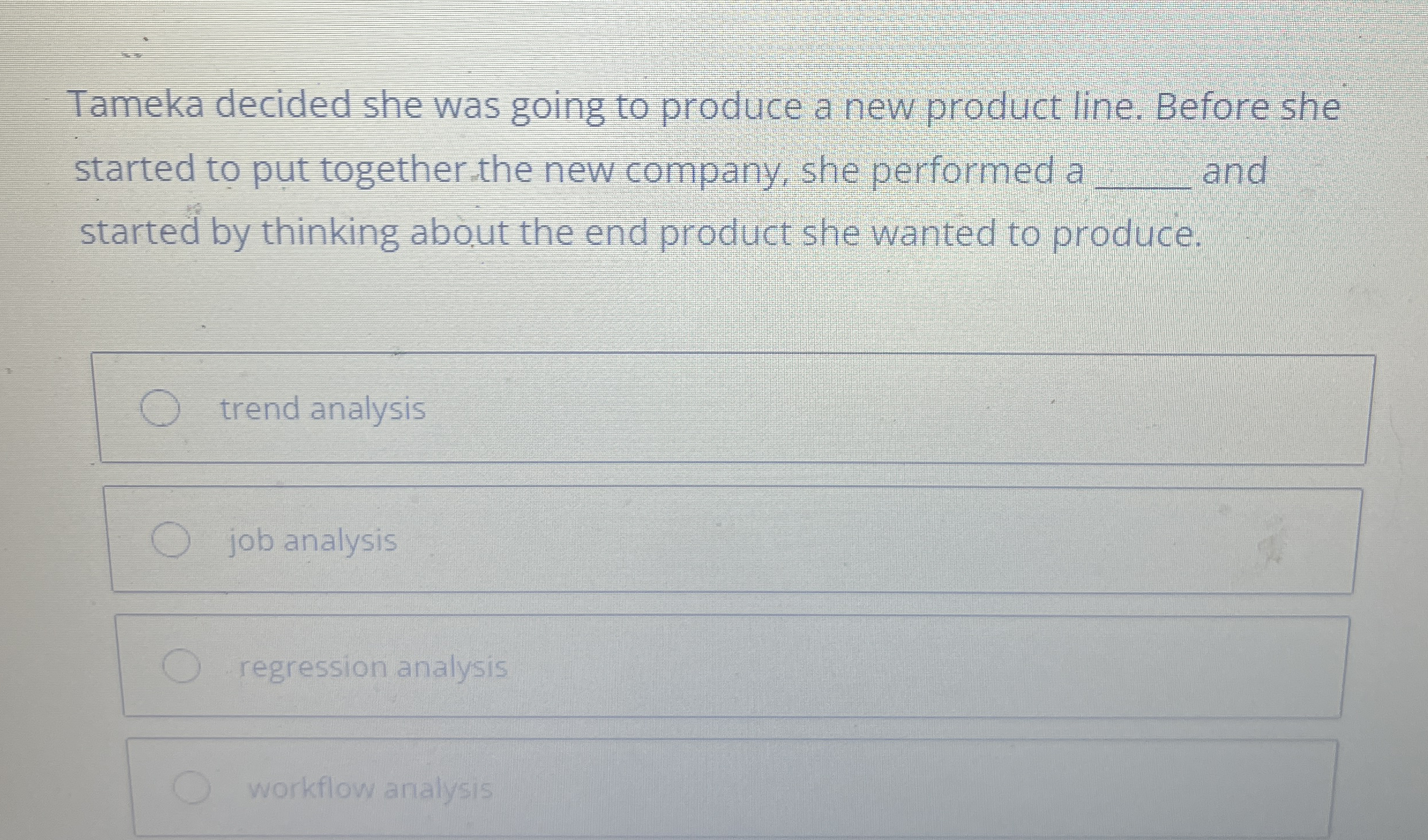 Tameka decided she was going to produce a new