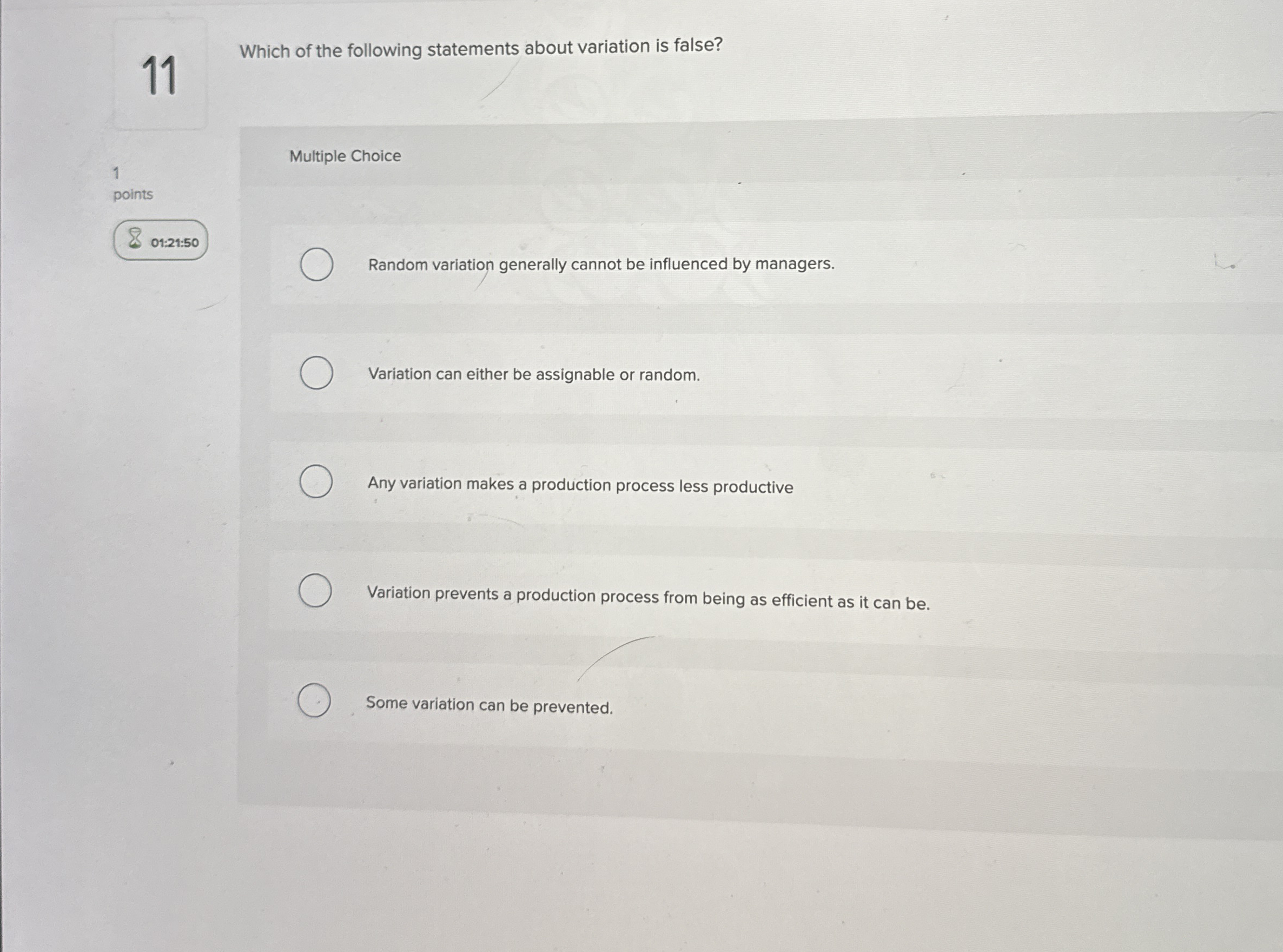 1 1 Which of the following statements about