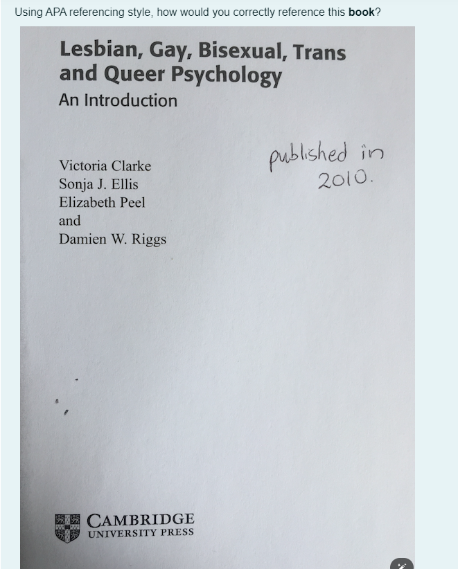 Using APA referencing style, how would you