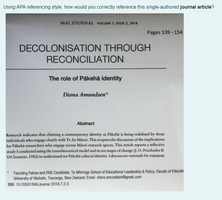 Using APA referencing style, how would you