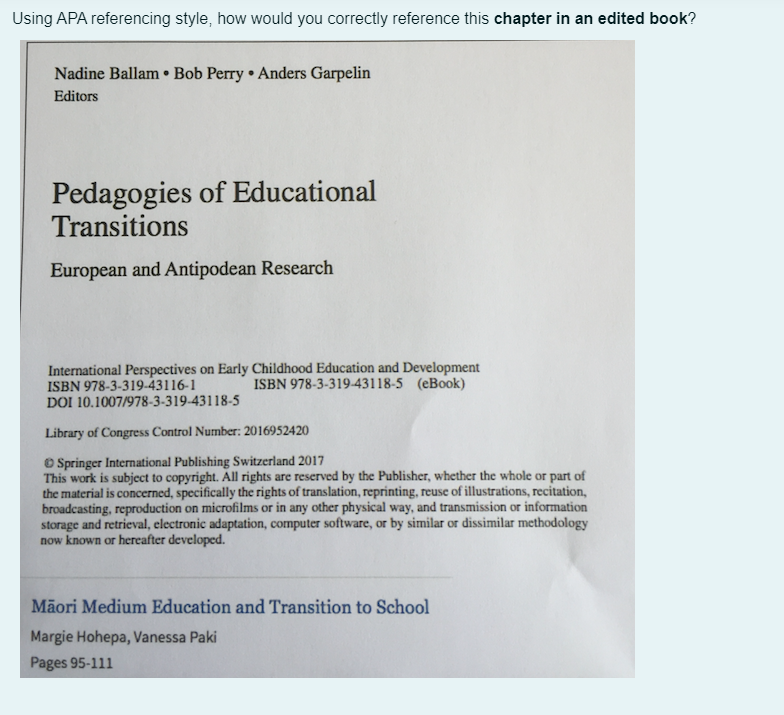 Using APA referencing style, how would you