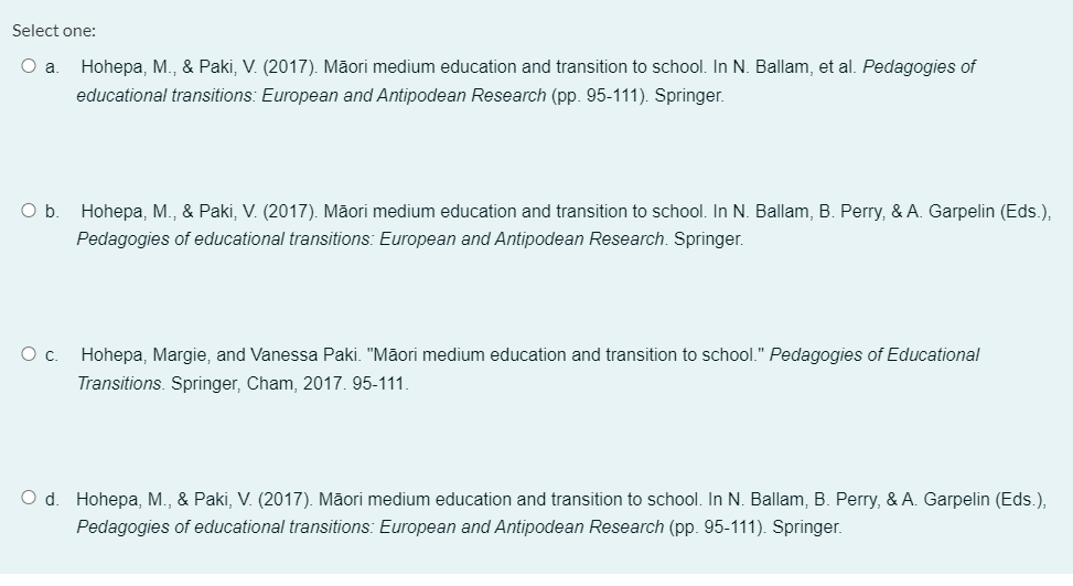 Using APA referencing style, how would you